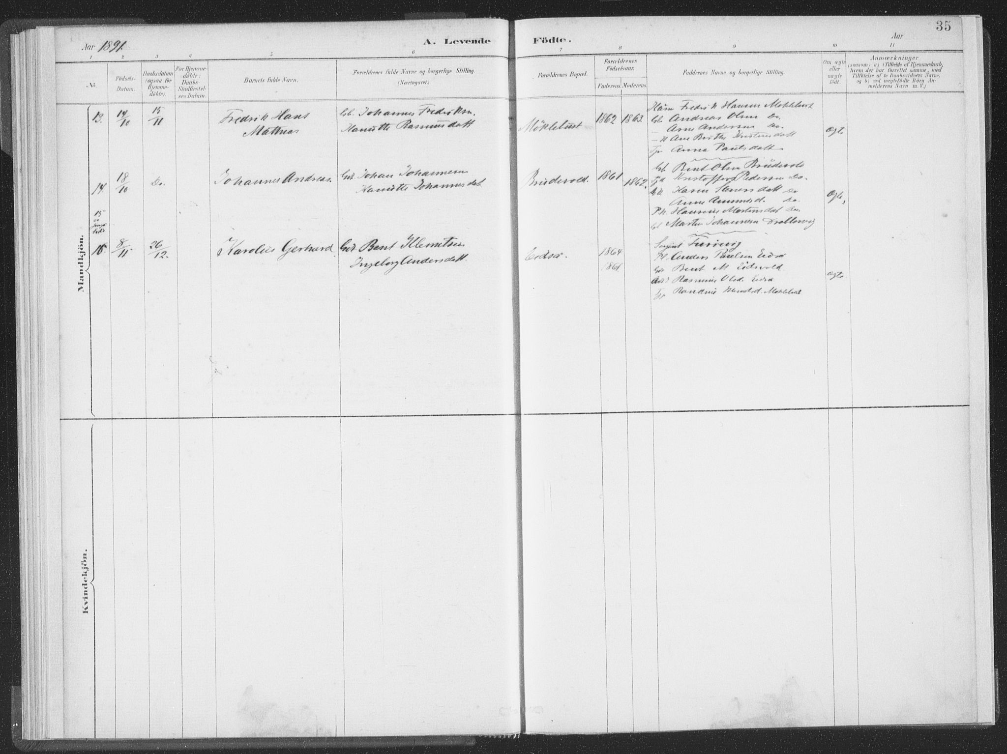 Ministerialprotokoller, klokkerbøker og fødselsregistre - Møre og Romsdal, AV/SAT-A-1454/502/L0025: Parish register (official) no. 502A03, 1885-1909, p. 35