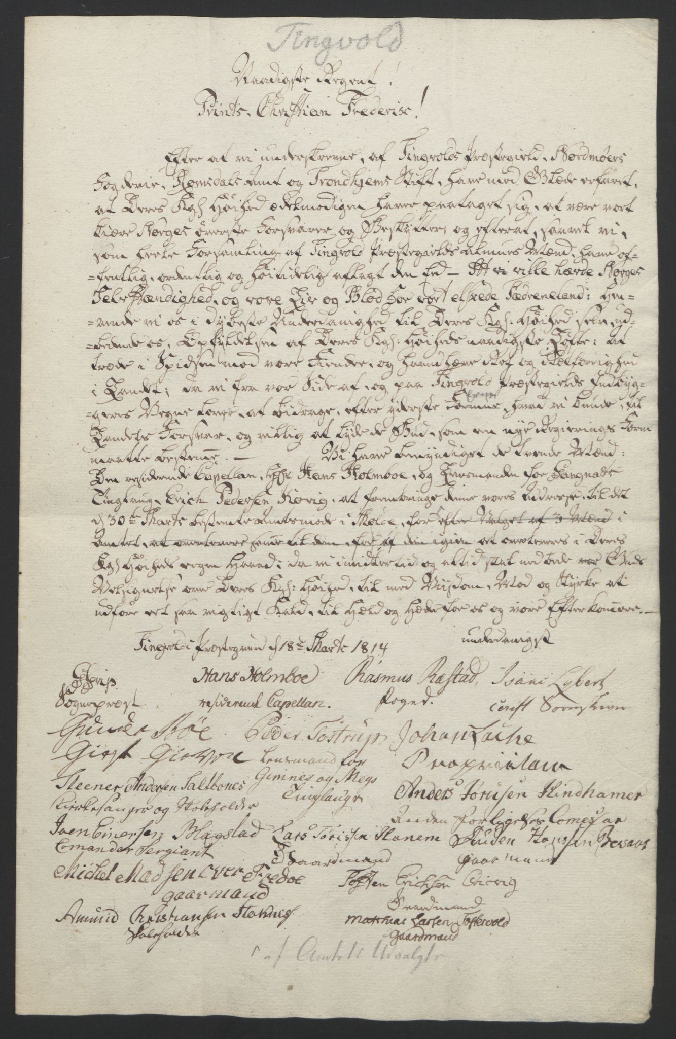 Statsrådssekretariatet, RA/S-1001/D/Db/L0008: Fullmakter for Eidsvollsrepresentantene i 1814. , 1814, p. 407