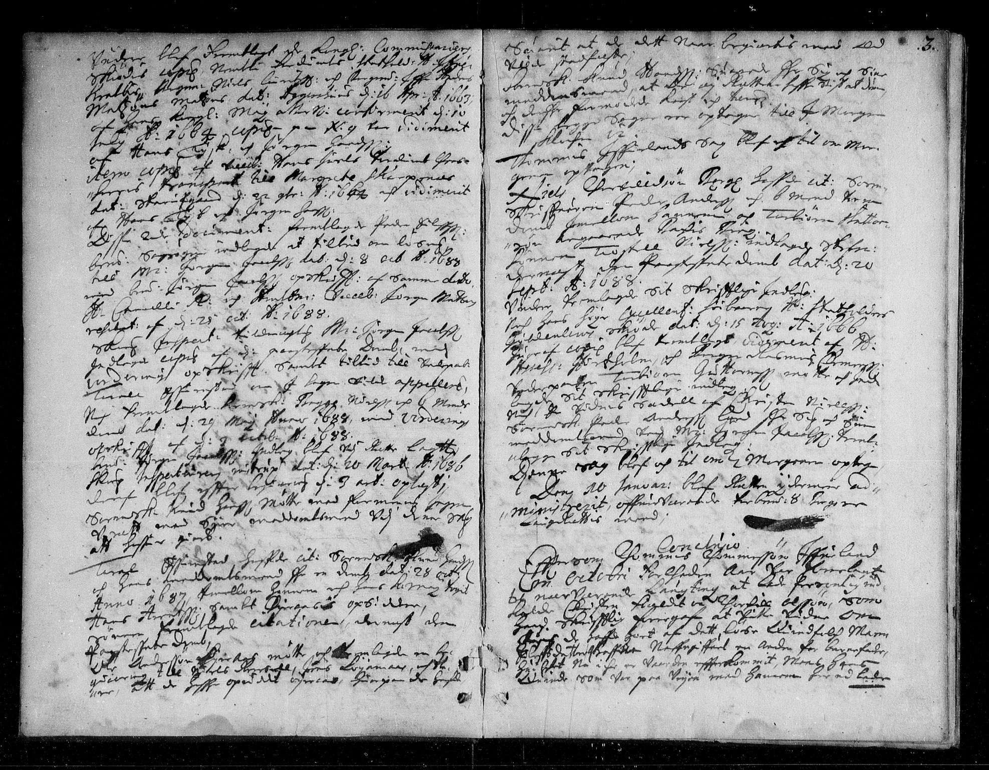 Kristiansand lagdømme, AV/SAK-1232-0001/F/Fb/L0002: Tingbok, 1689, p. 2b-3a