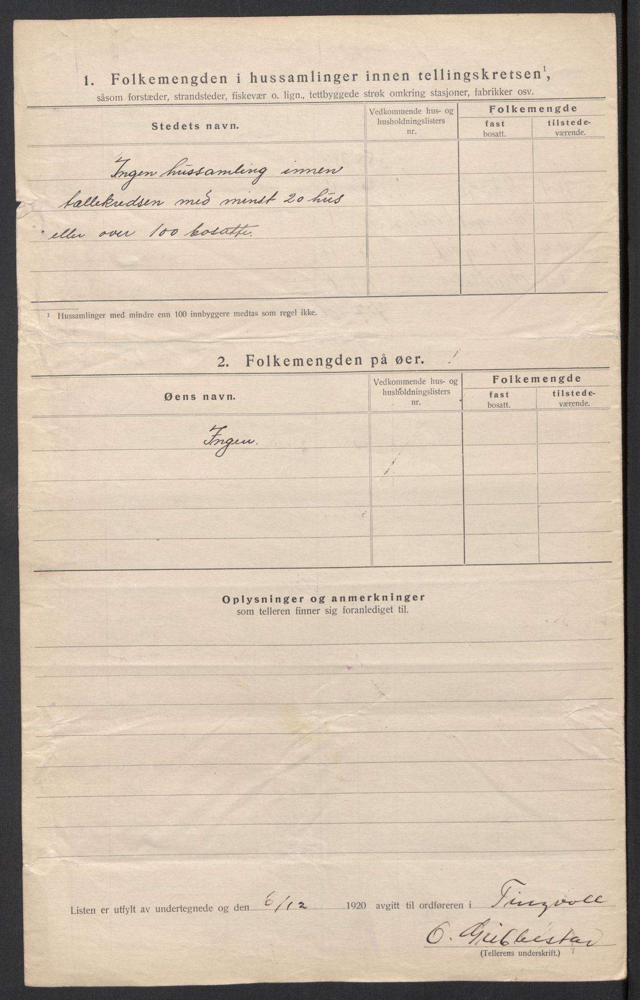 SAT, 1920 census for Tingvoll, 1920, p. 45