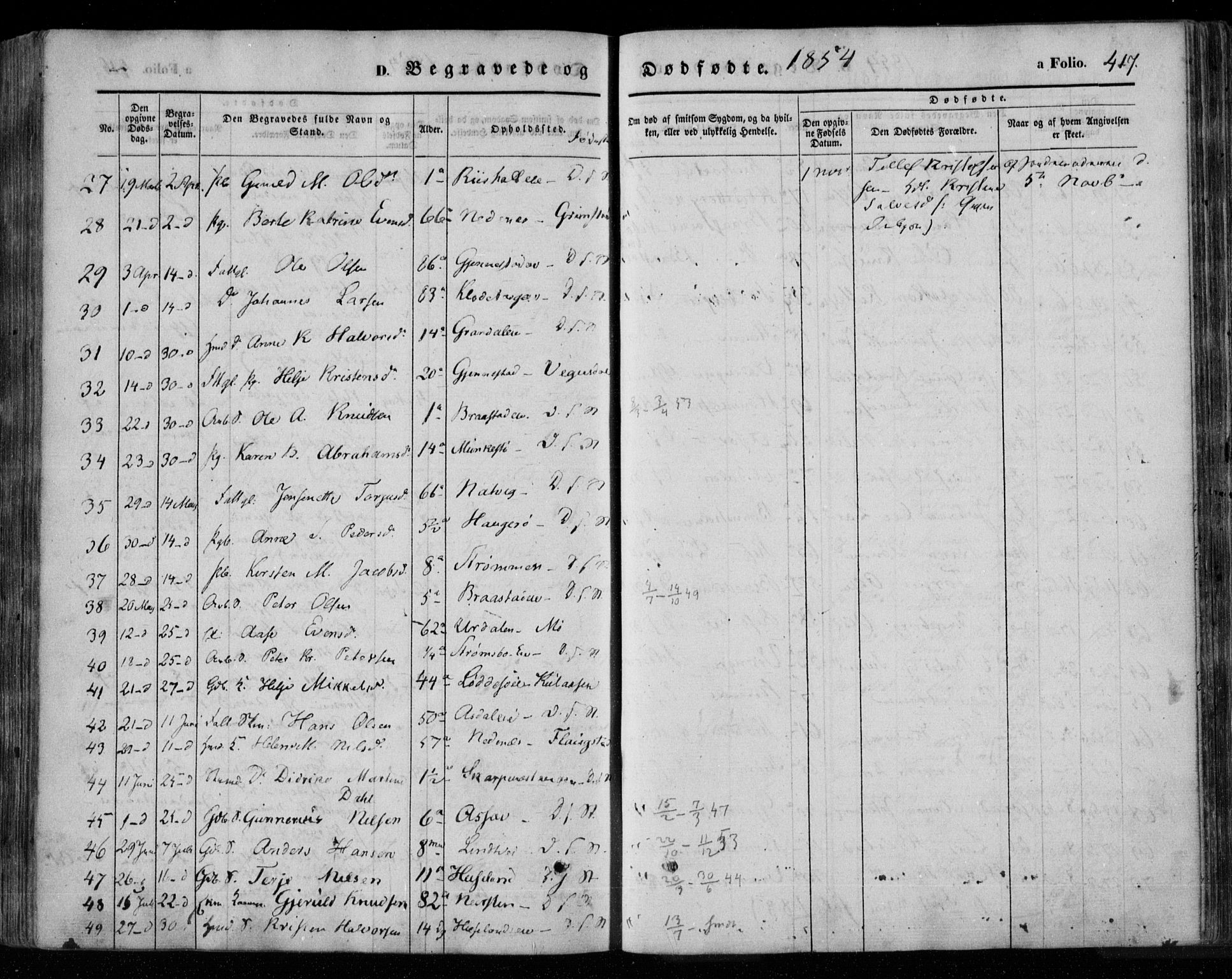 Øyestad sokneprestkontor, AV/SAK-1111-0049/F/Fa/L0014: Parish register (official) no. A 14, 1843-1856, p. 417