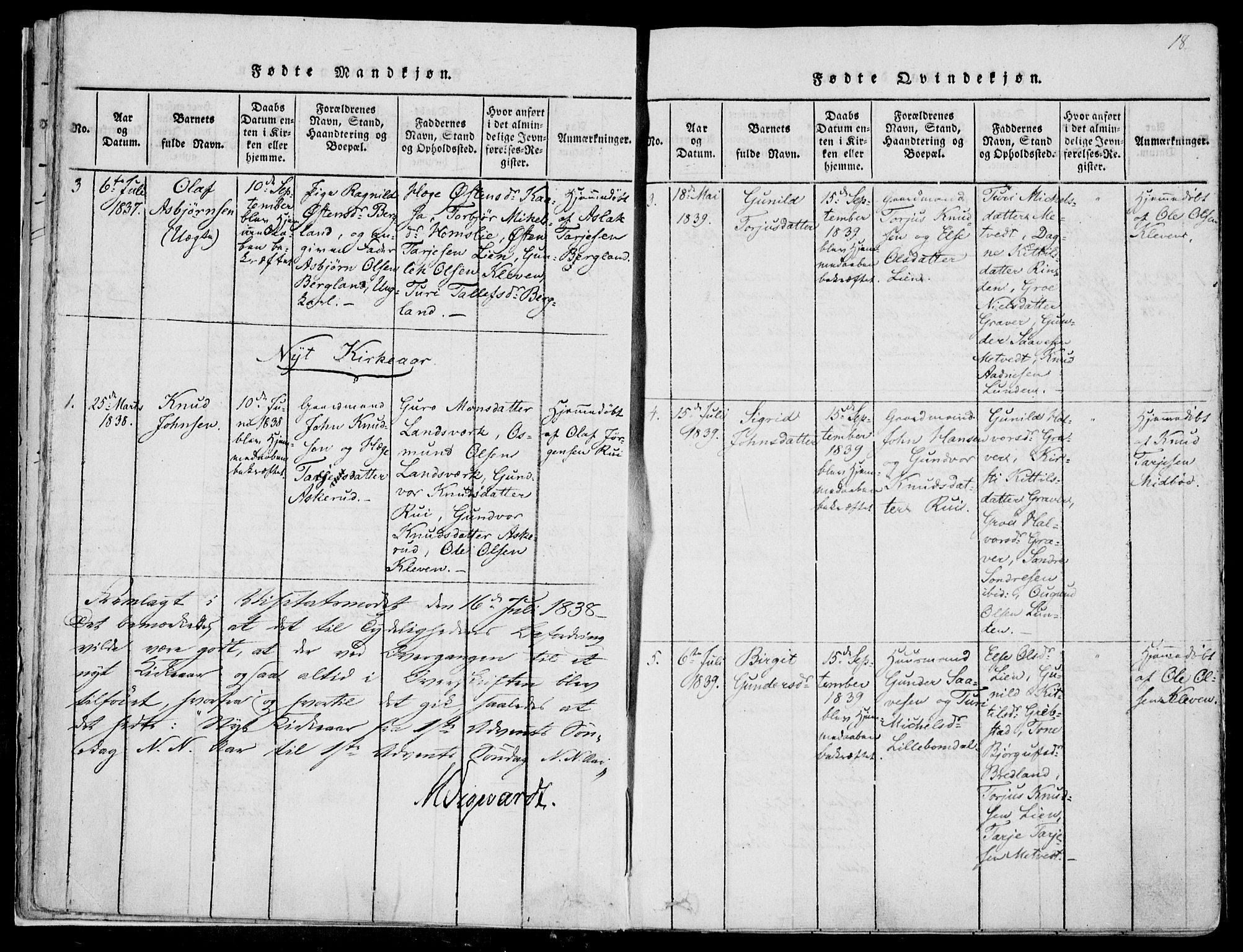 Fyresdal kirkebøker, SAKO/A-263/F/Fa/L0004: Parish register (official) no. I 4, 1815-1854, p. 18