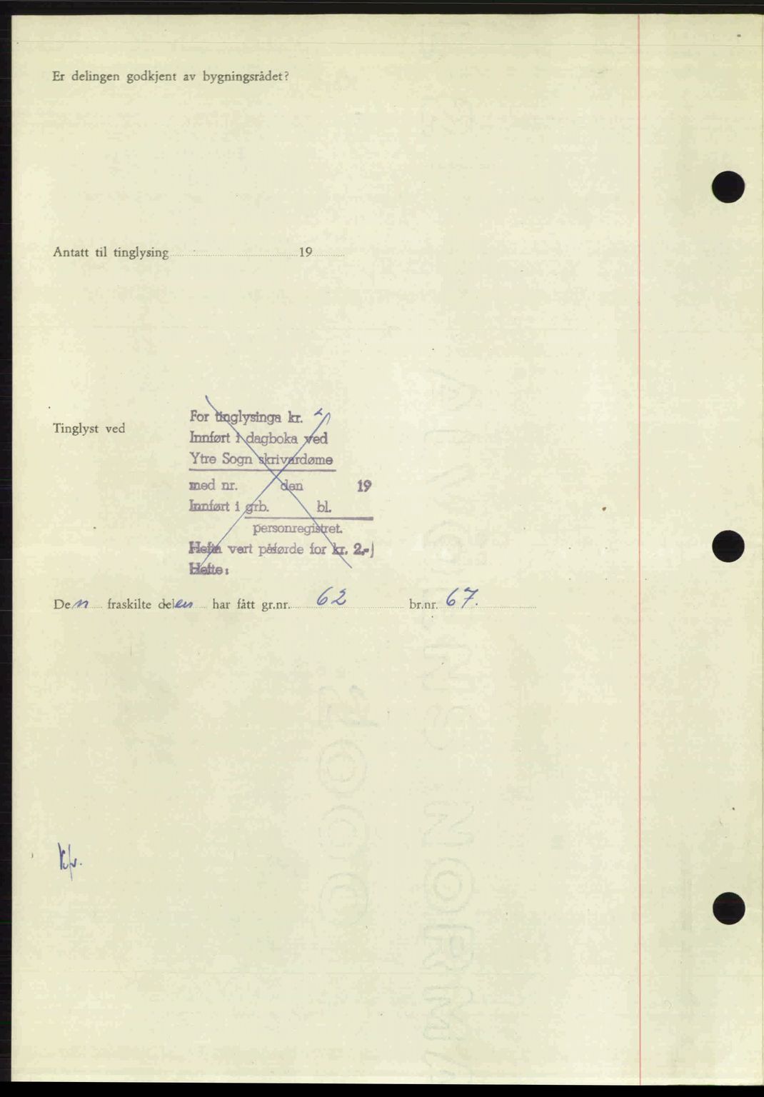 Ytre Sogn tingrett, SAB/A-2601/1/G/Gbb/L0007: Mortgage book no. A4 - A5 (B3), 1949-1949, Diary no: : 790/1949