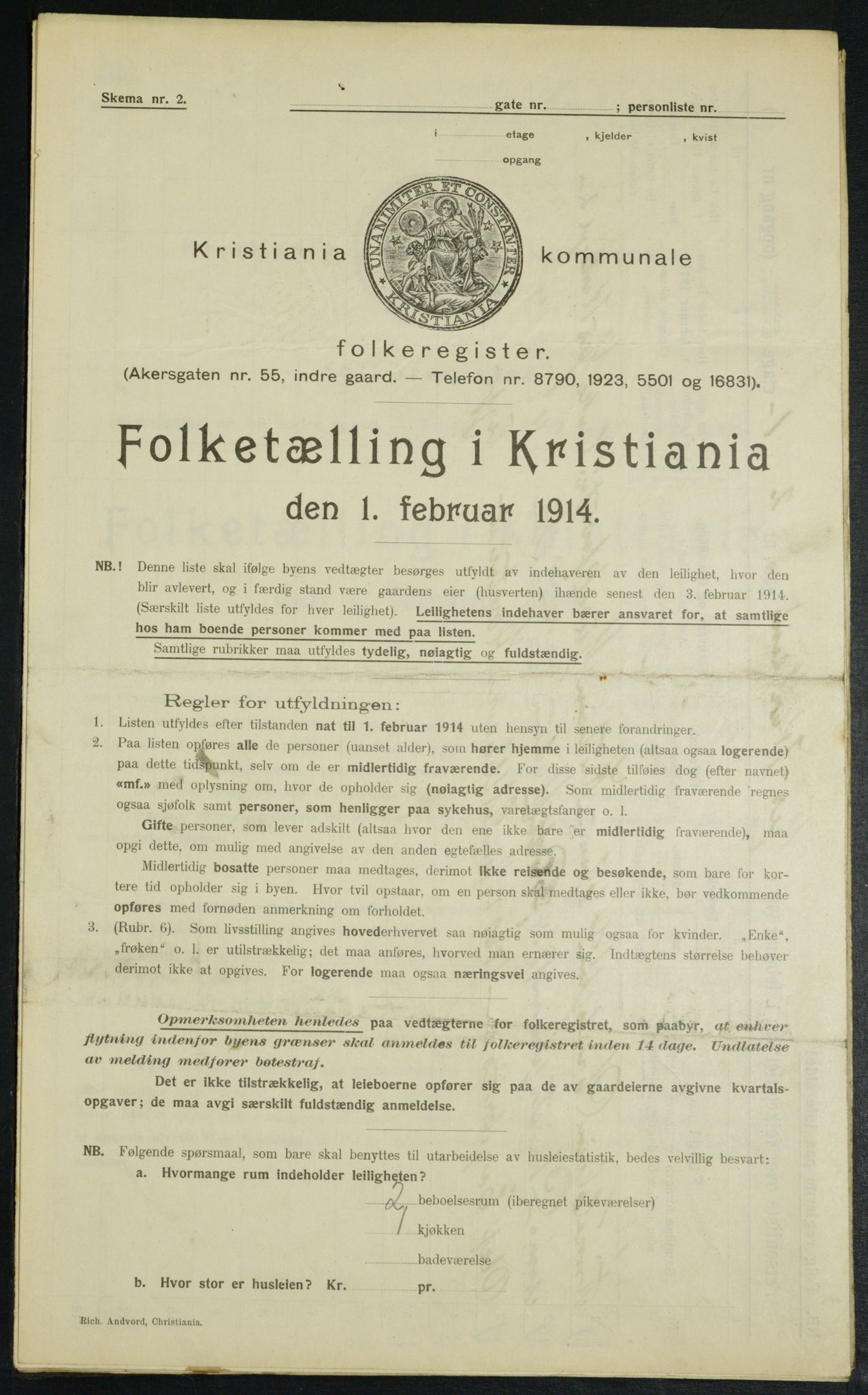 OBA, Municipal Census 1914 for Kristiania, 1914, p. 46991