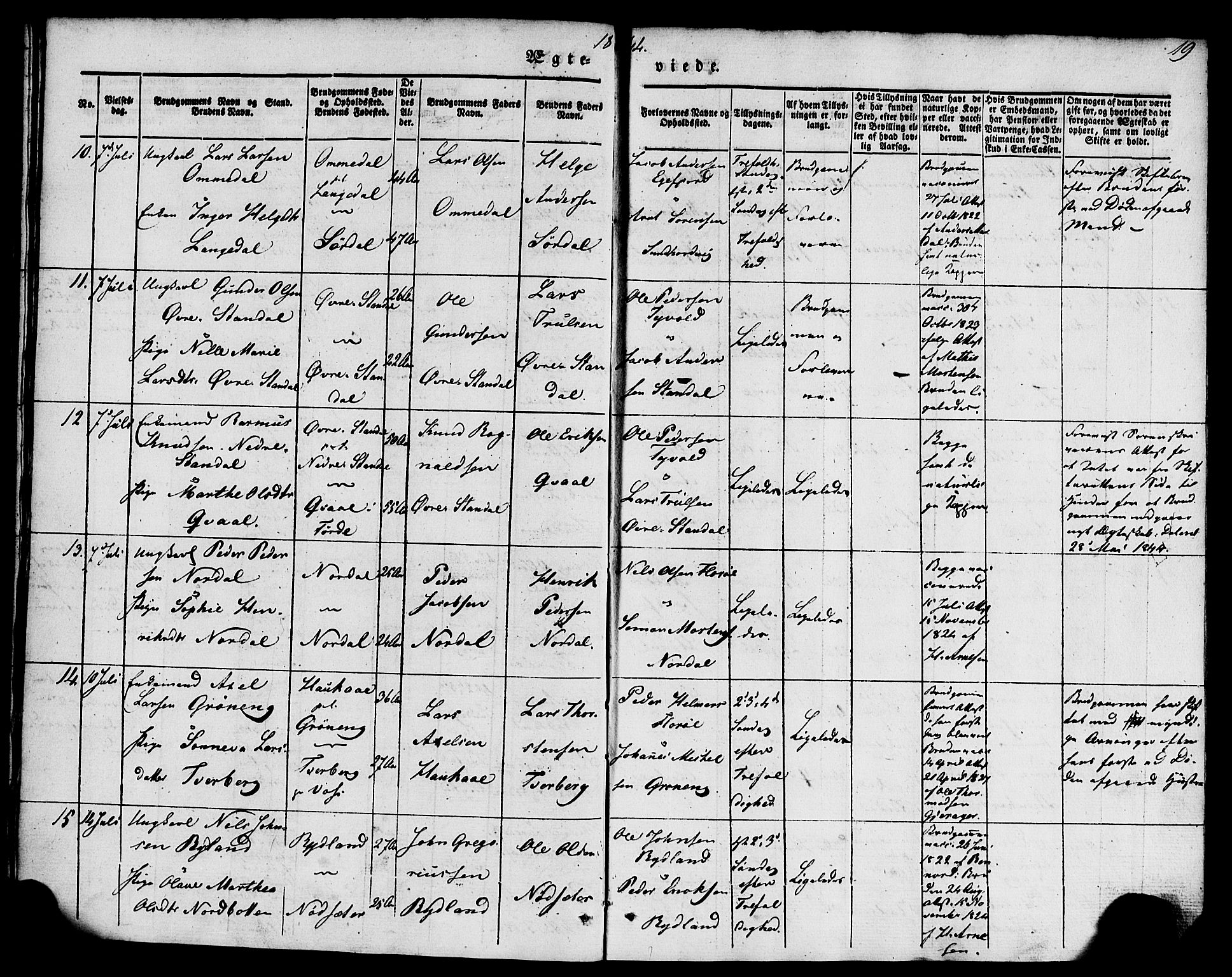 Kinn sokneprestembete, AV/SAB-A-80801/H/Haa/Haaa/L0009: Parish register (official) no. A 9, 1841-1852, p. 19