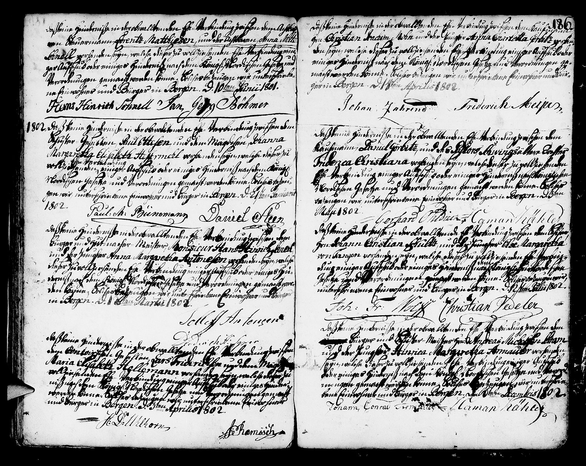 Mariakirken Sokneprestembete, SAB/A-76901/H/Haa/L0003: Parish register (official) no. A 3, 1786-1815, p. 185