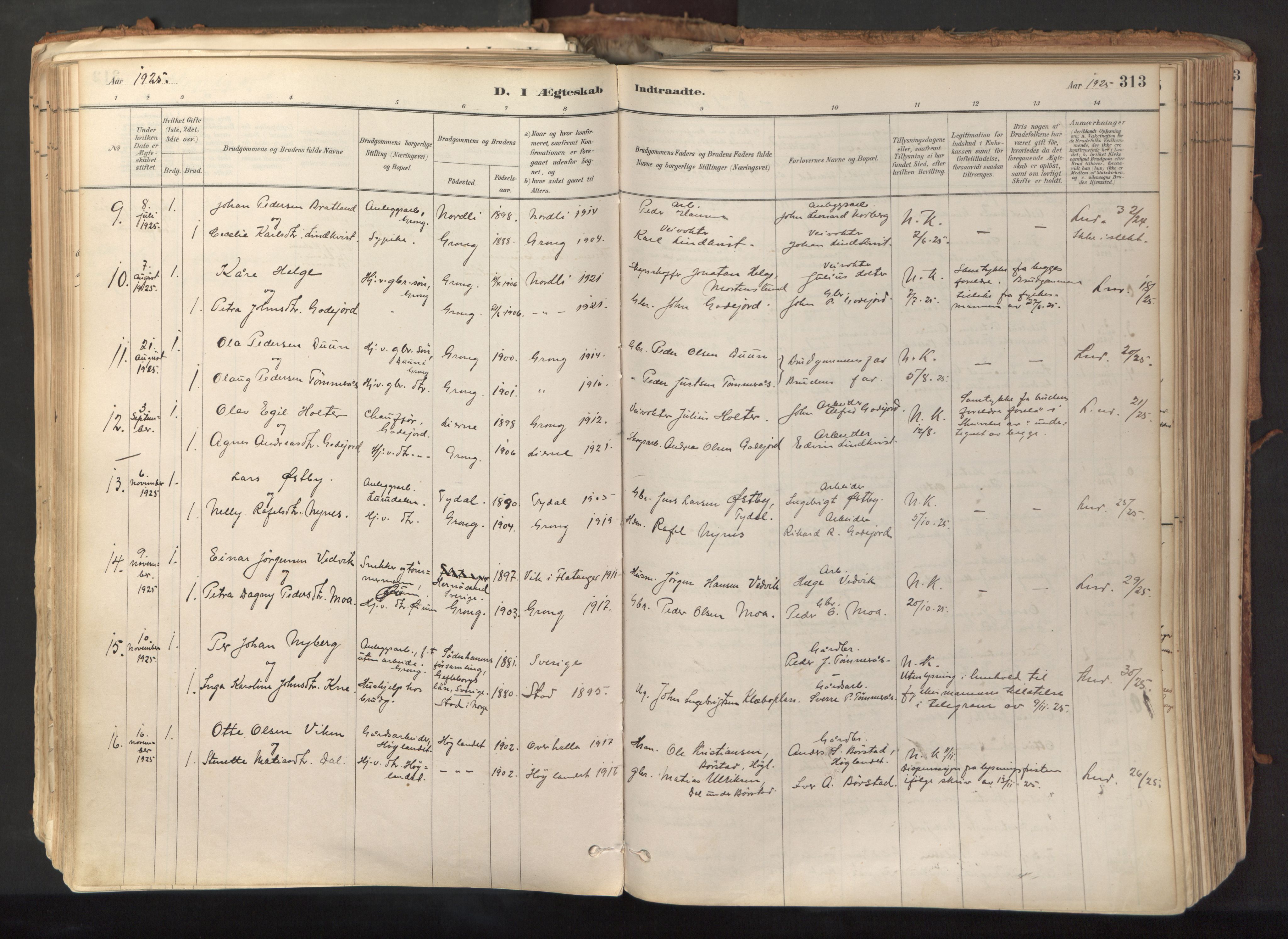 Ministerialprotokoller, klokkerbøker og fødselsregistre - Nord-Trøndelag, SAT/A-1458/758/L0519: Parish register (official) no. 758A04, 1880-1926, p. 313