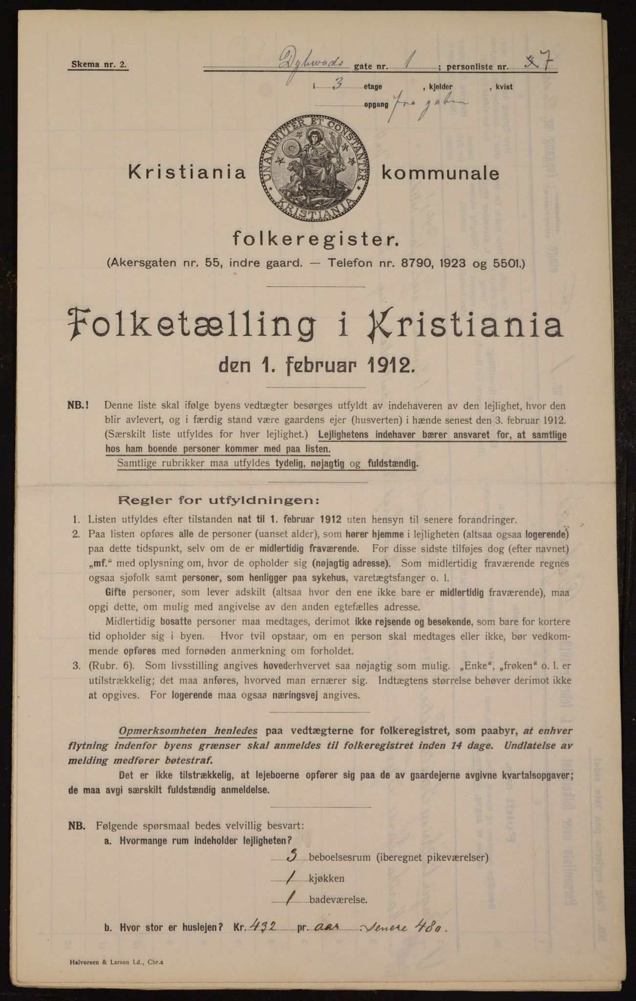 OBA, Municipal Census 1912 for Kristiania, 1912, p. 17376