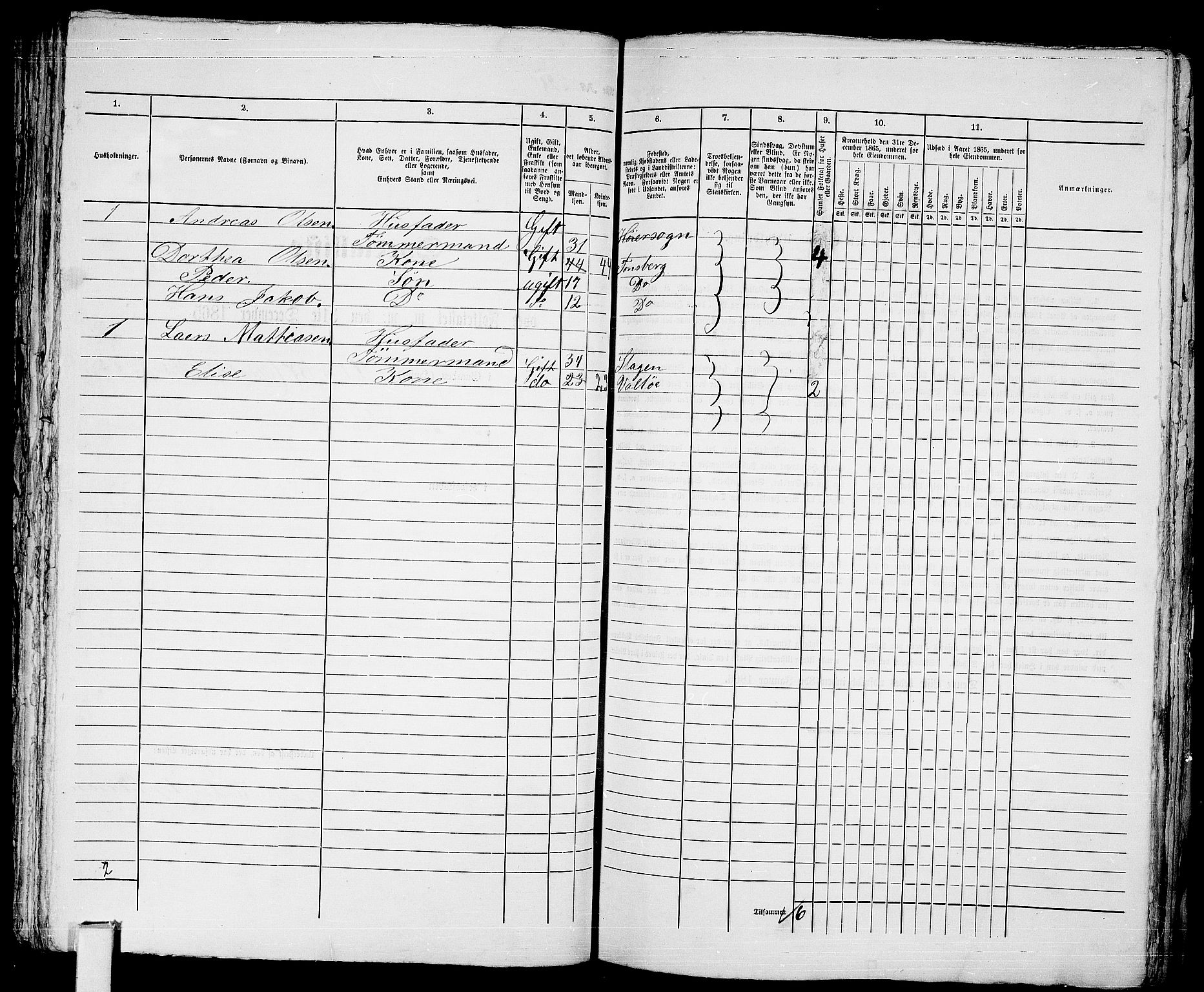 RA, 1865 census for Tønsberg, 1865, p. 480