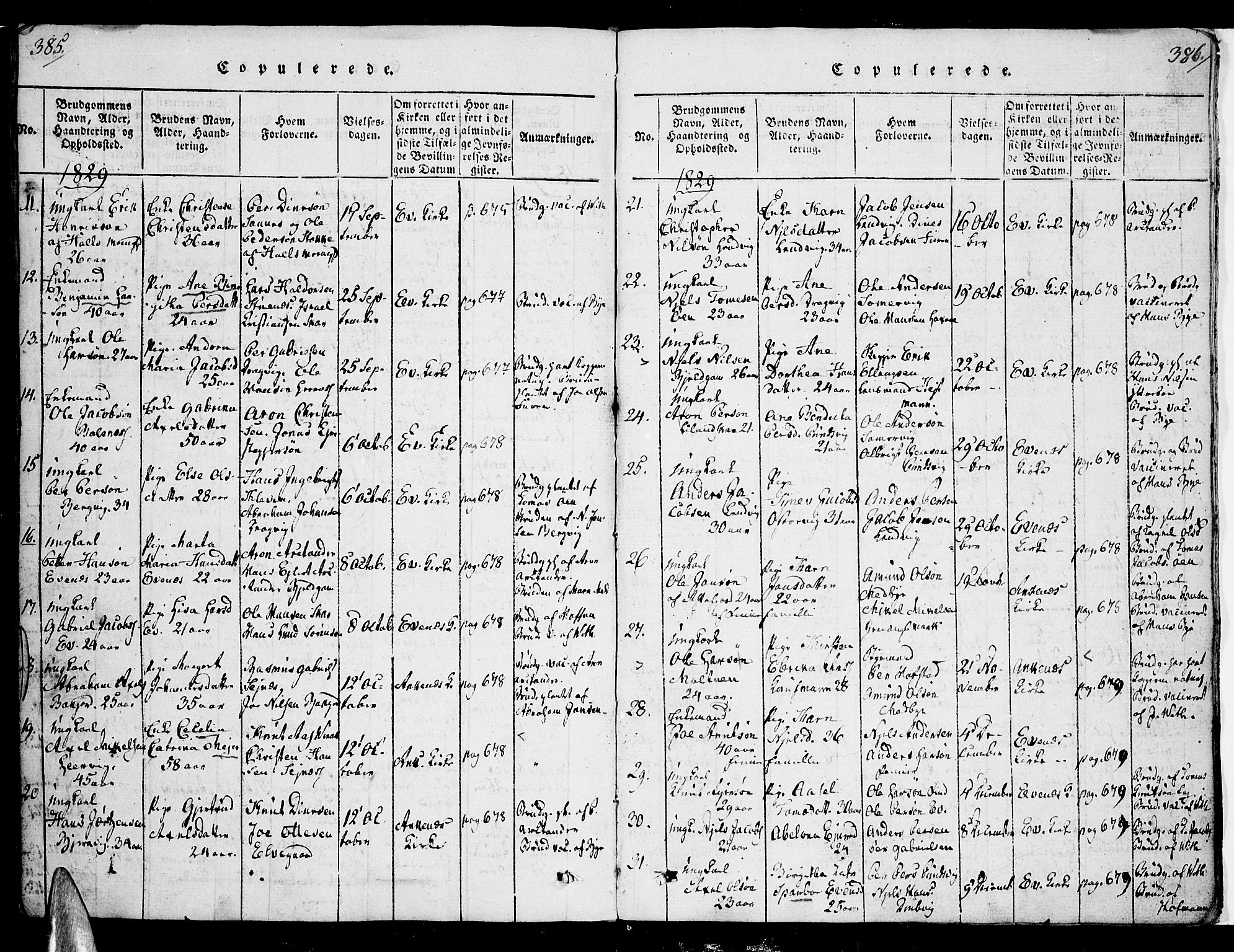 Ministerialprotokoller, klokkerbøker og fødselsregistre - Nordland, AV/SAT-A-1459/863/L0894: Parish register (official) no. 863A06, 1821-1851, p. 385-386