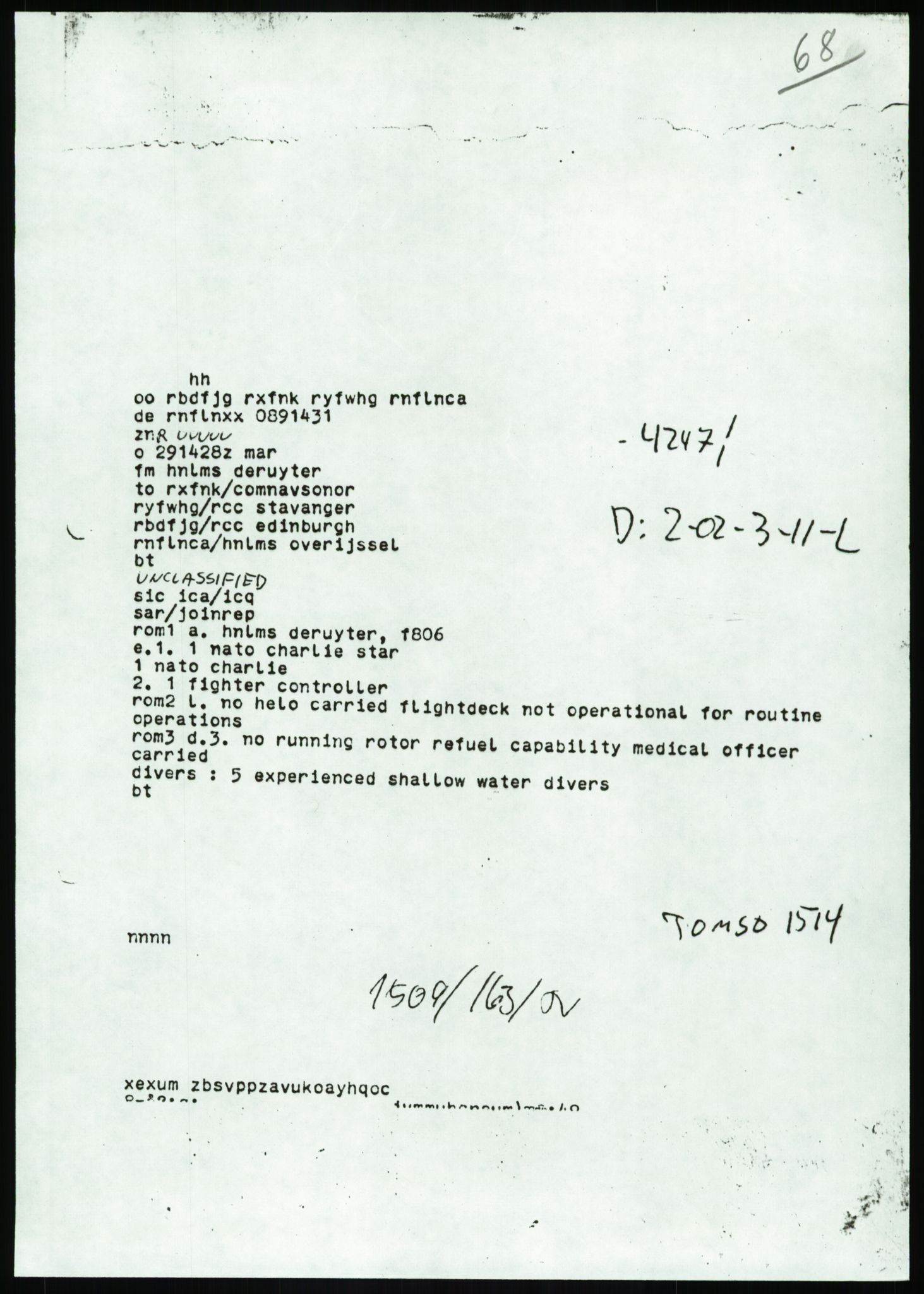Justisdepartementet, Granskningskommisjonen ved Alexander Kielland-ulykken 27.3.1980, AV/RA-S-1165/D/L0017: P Hjelpefartøy (Doku.liste + P1-P6 av 6)/Q Hovedredningssentralen (Q0-Q27 av 27), 1980-1981, p. 214