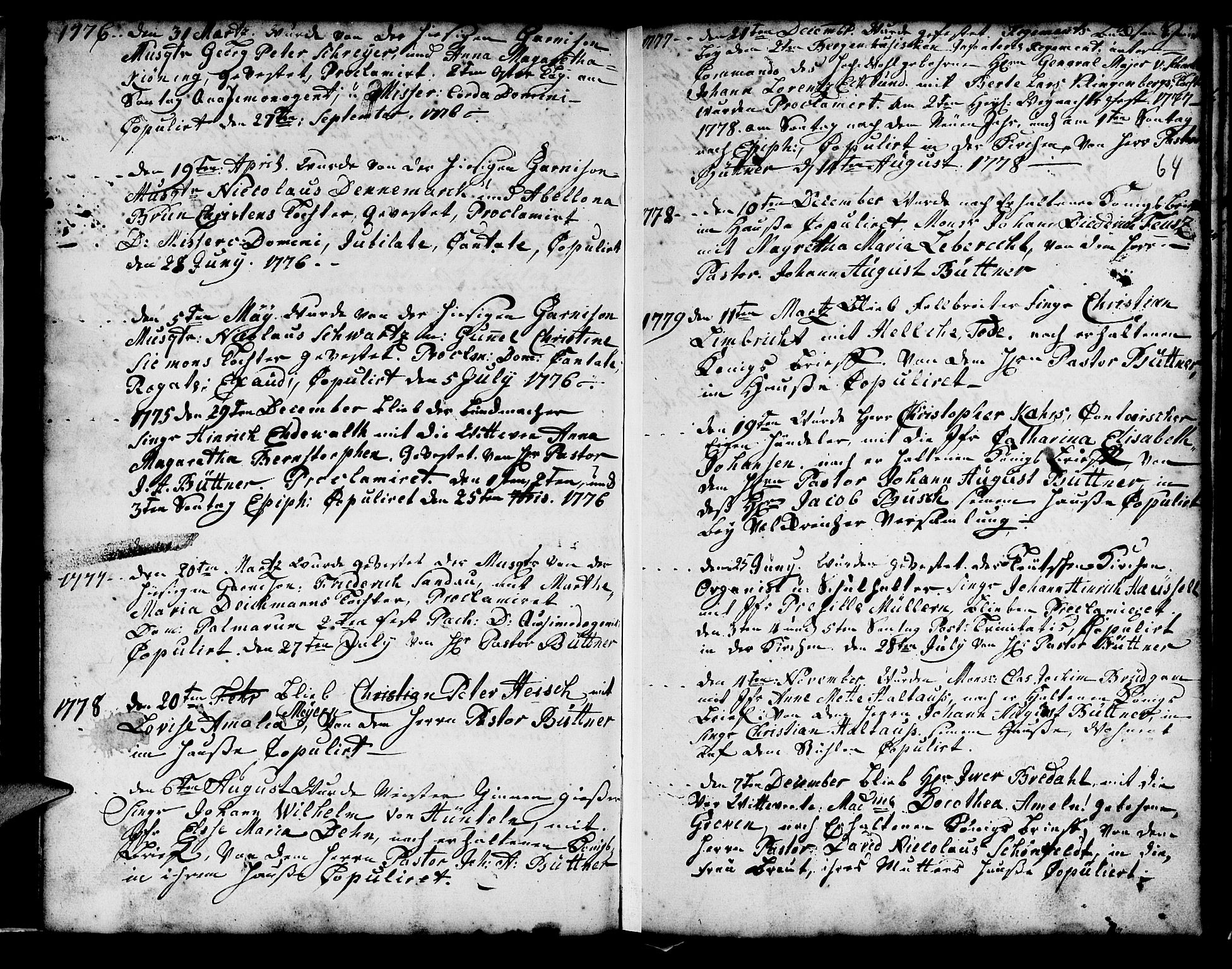 Mariakirken Sokneprestembete, SAB/A-76901/H/Haa/L0001: Parish register (official) no. A 1, 1740-1784, p. 64