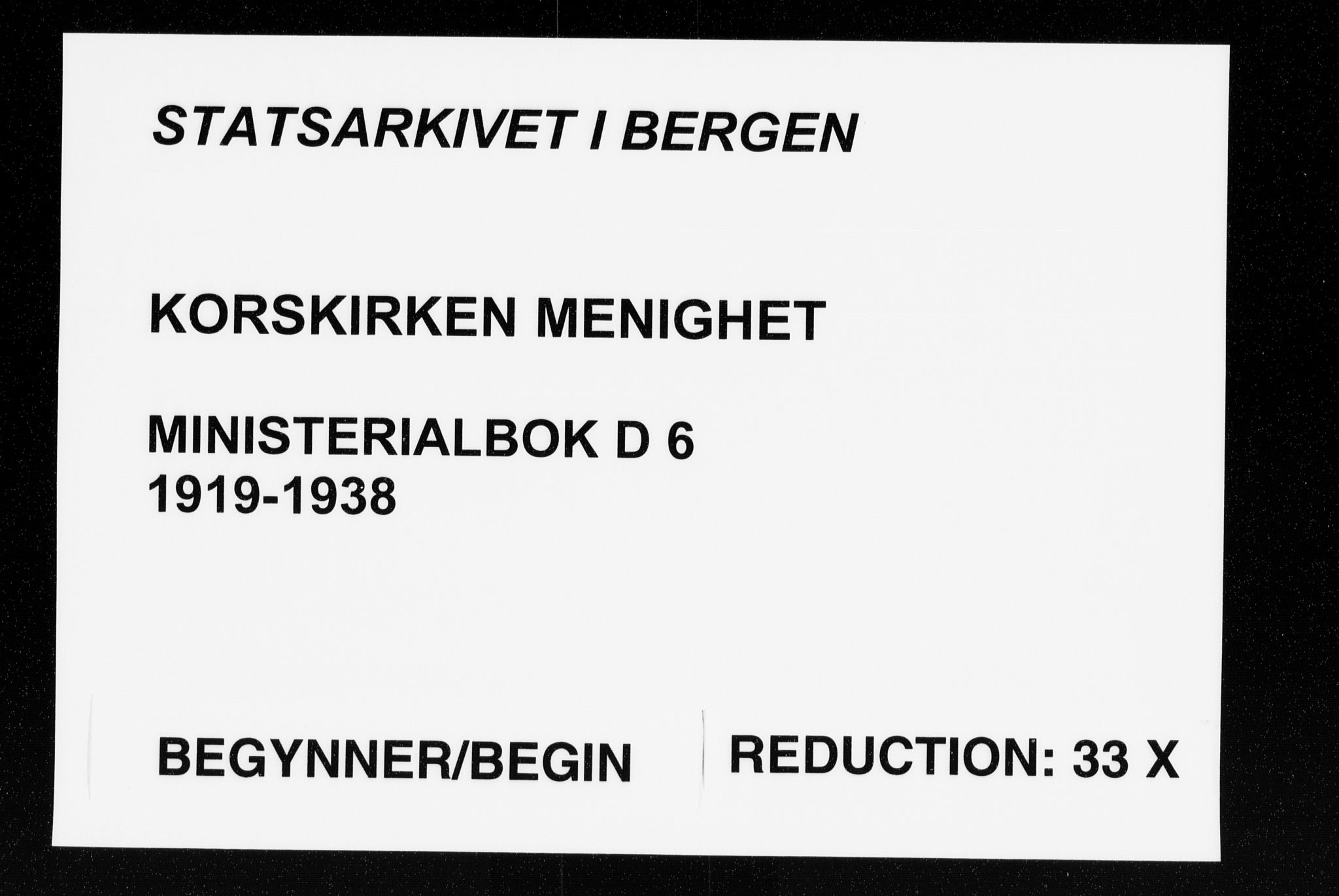 Korskirken sokneprestembete, SAB/A-76101/H/Haa/L0039: Parish register (official) no. D 6, 1919-1938