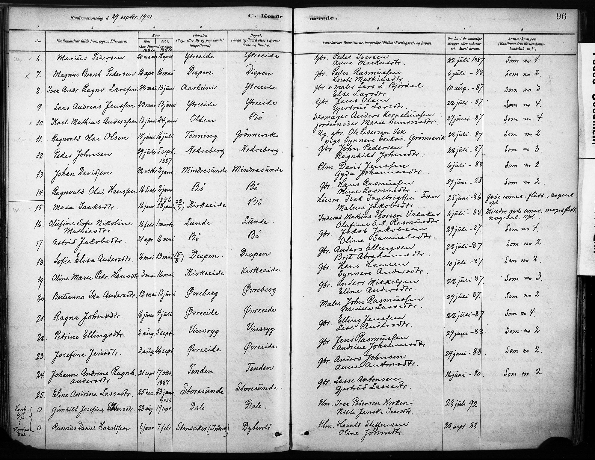 Stryn Sokneprestembete, AV/SAB-A-82501: Parish register (official) no. B 1, 1878-1907, p. 96