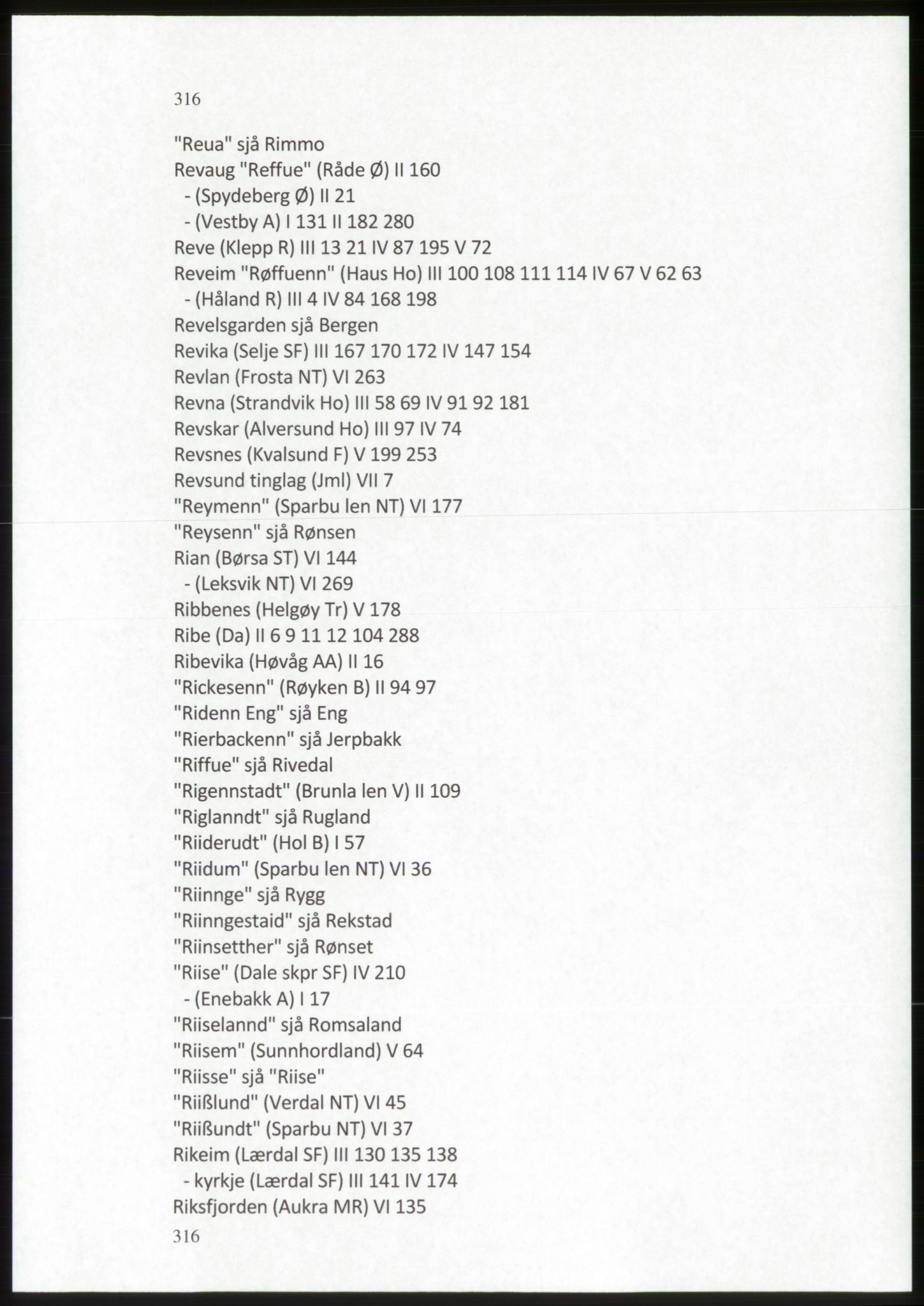 Publikasjoner utgitt av Arkivverket, PUBL/PUBL-001/C/0009: Stedsnavnregister, 1548-1567, p. 316