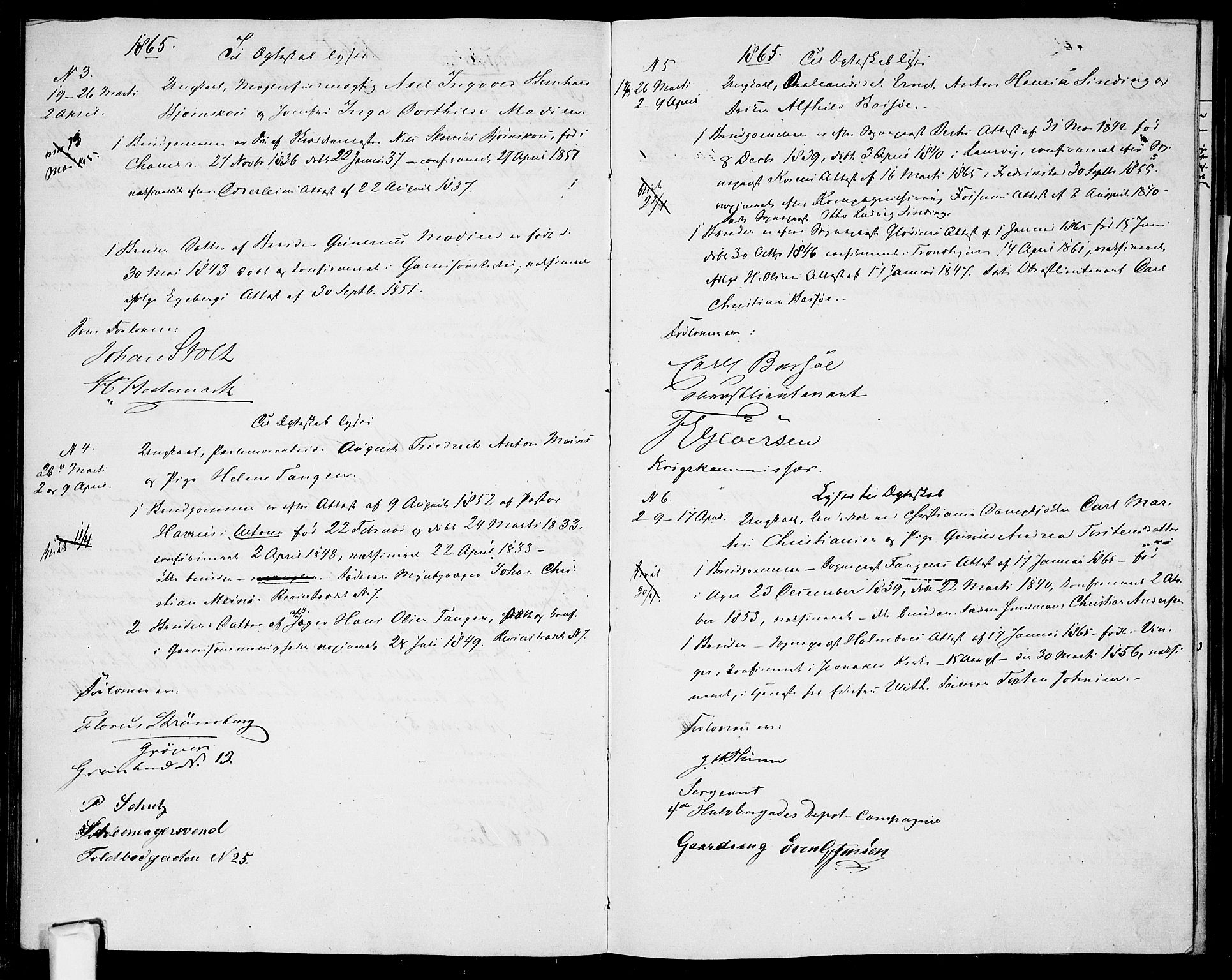 Garnisonsmenigheten Kirkebøker, AV/SAO-A-10846/H/Ha/L0006: Banns register no. I 6, 1856-1872