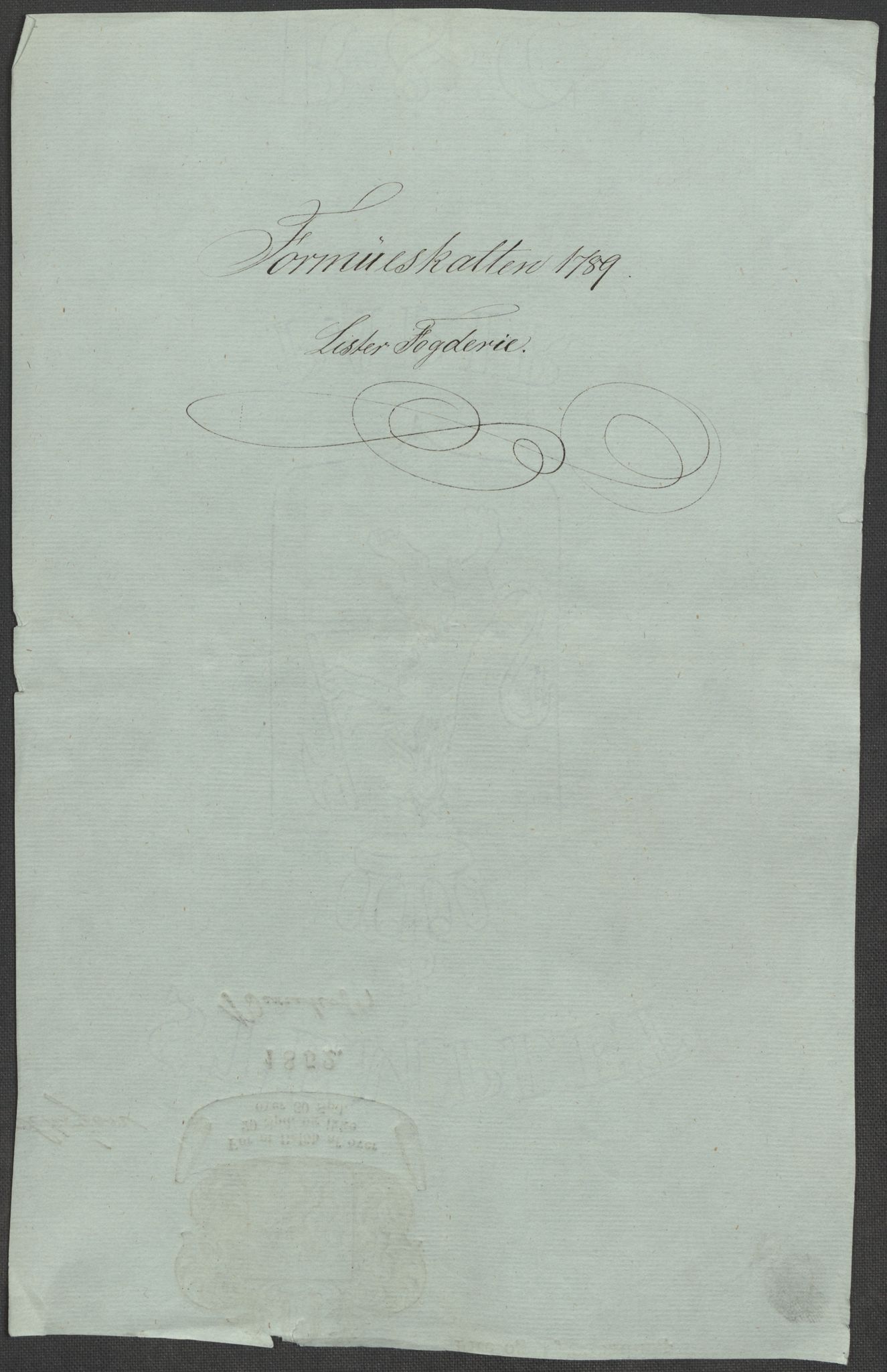 Rentekammeret inntil 1814, Reviderte regnskaper, Mindre regnskaper, AV/RA-EA-4068/Rf/Rfe/L0021: Larvik grevskap, Lista fogderi, 1789, p. 214