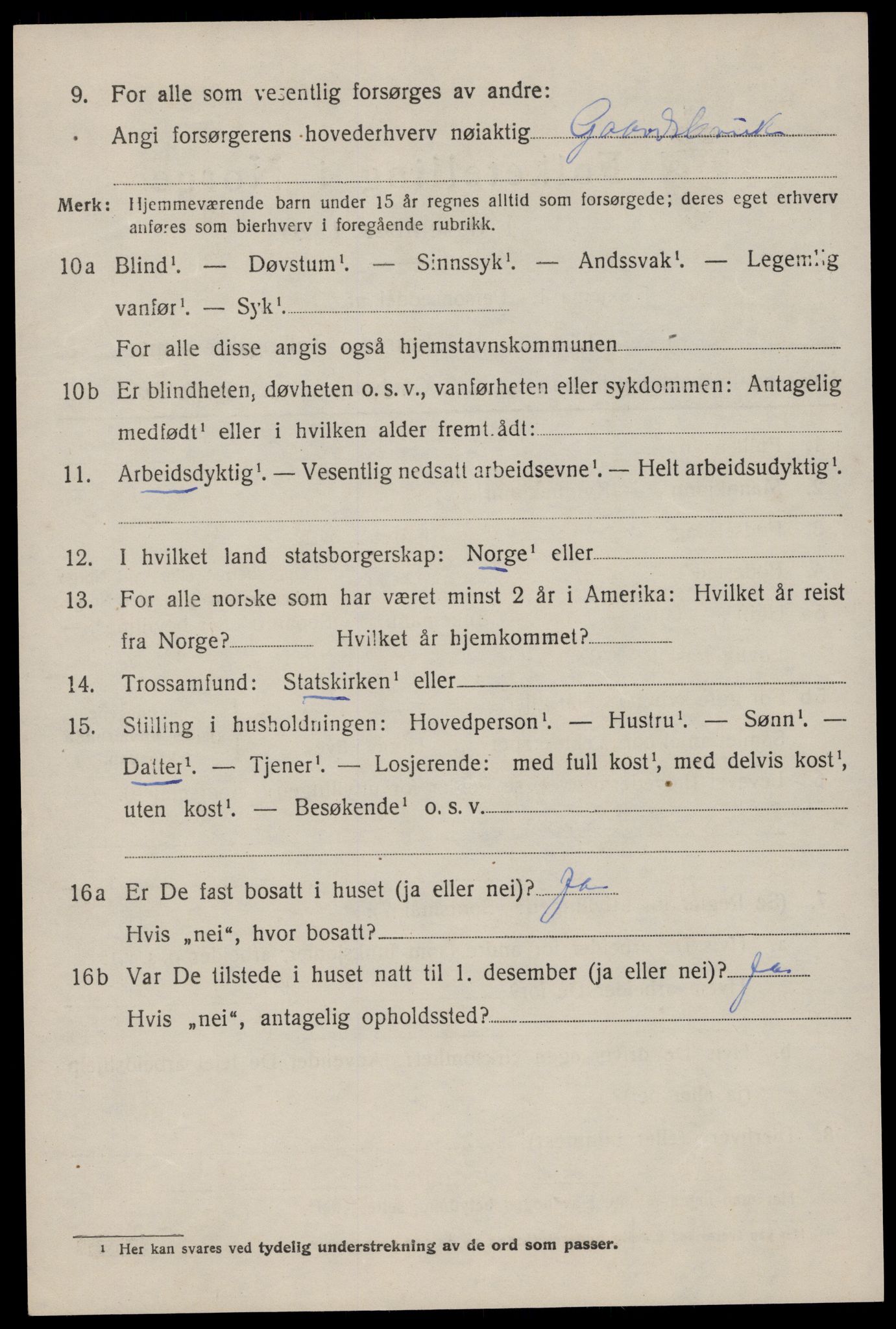 SAST, 1920 census for Heskestad, 1920, p. 1426