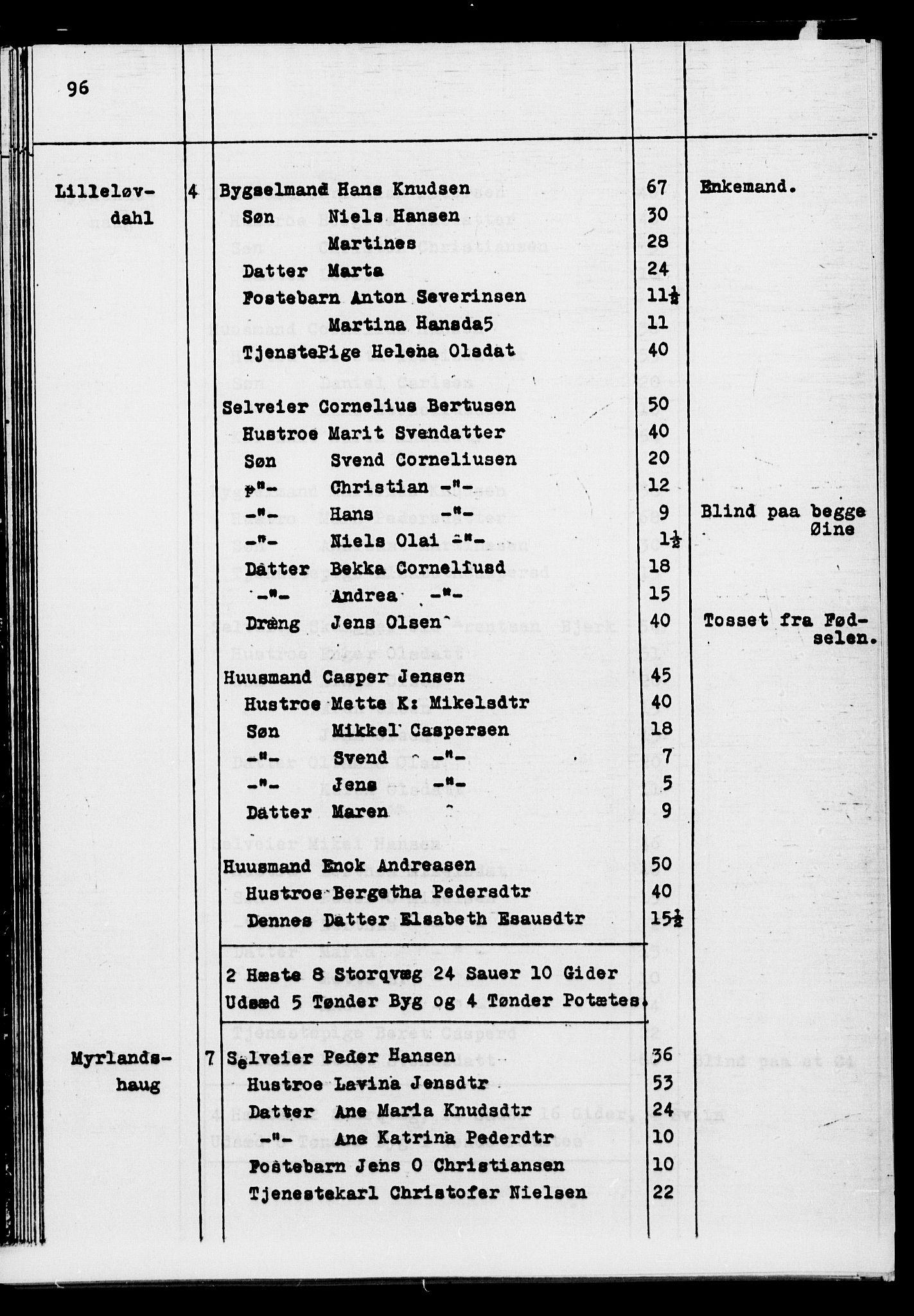 SATØ, Census 1845 for Ibestad, 1845, p. 96