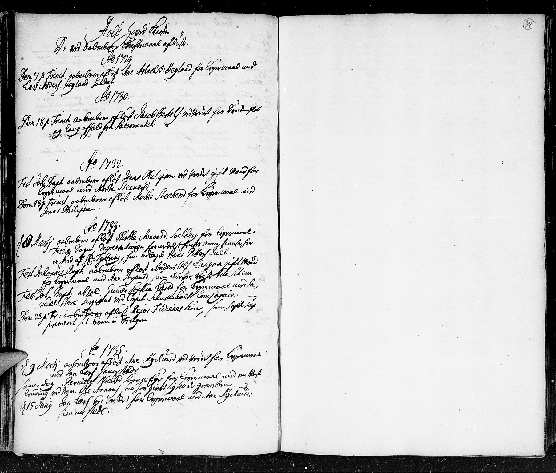 Holt sokneprestkontor, AV/SAK-1111-0021/F/Fa/L0001: Parish register (official) no. A 1 /1, 1721-1735, p. 34