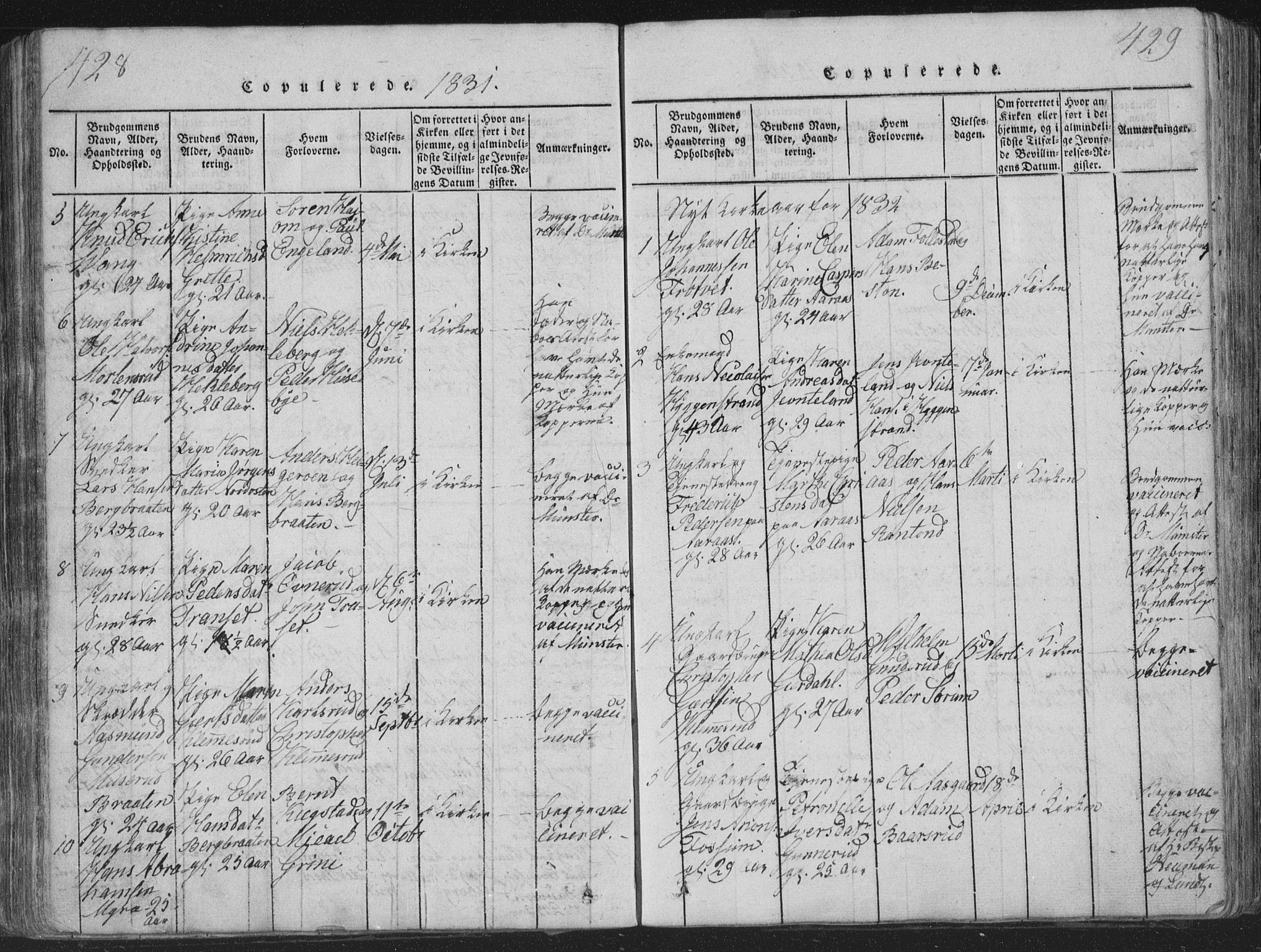 Røyken kirkebøker, AV/SAKO-A-241/G/Ga/L0003: Parish register (copy) no. 3, 1814-1856, p. 428-429