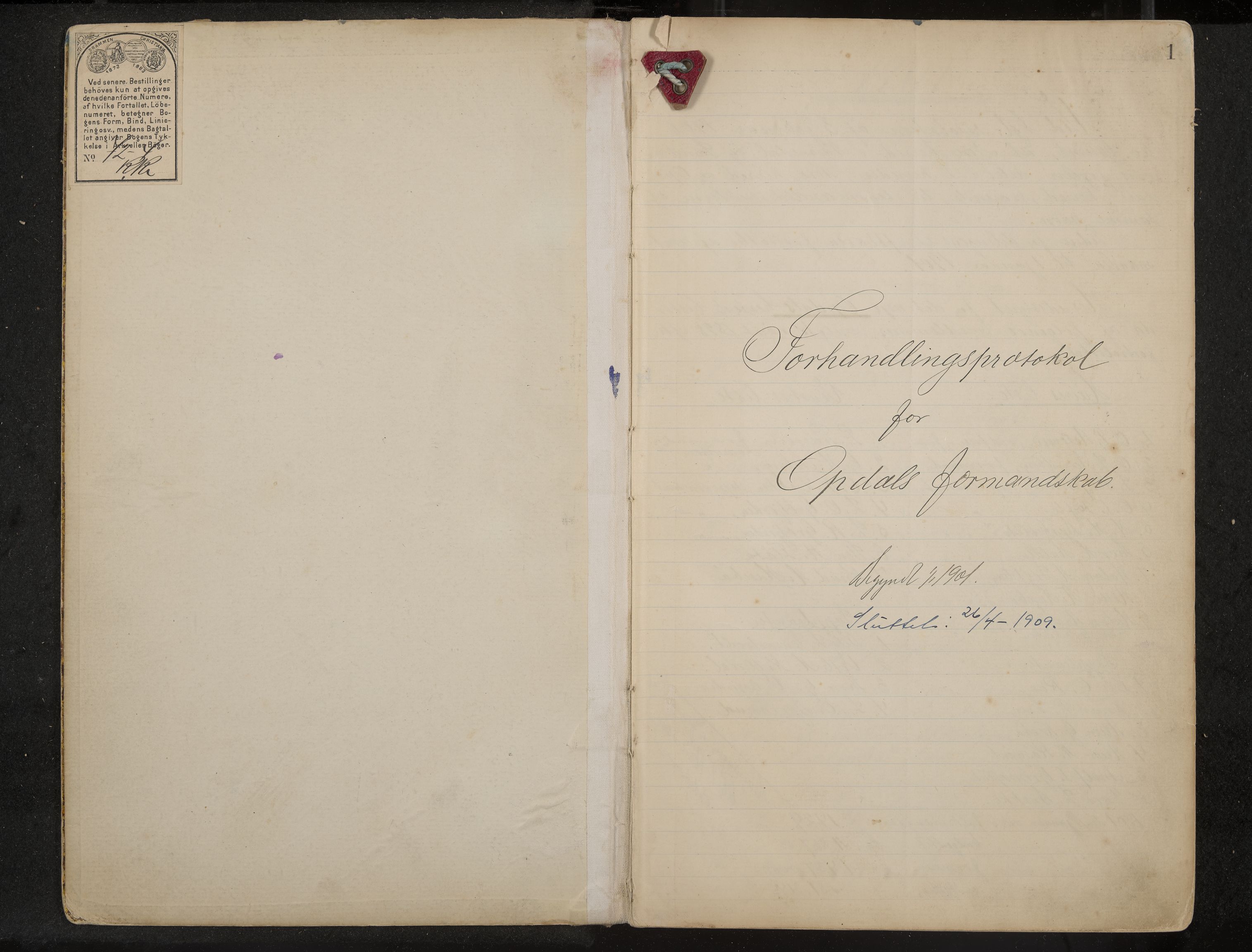 Uvdal formannskap og sentraladministrasjon, IKAK/0634021/A/Aa/L0001: Møtebok, 1901-1909, p. 1