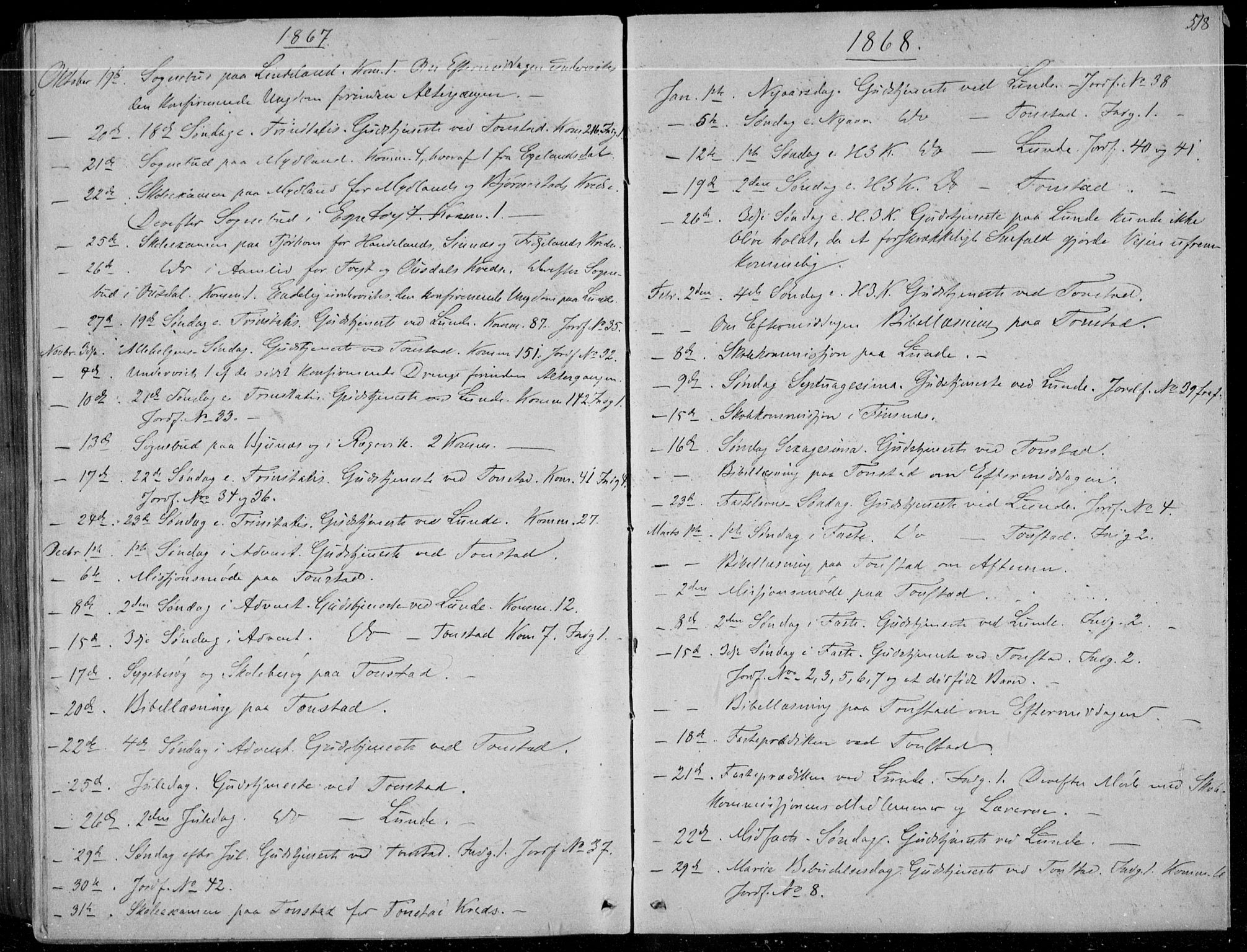 Sirdal sokneprestkontor, AV/SAK-1111-0036/F/Fa/Fab/L0002: Parish register (official) no. A 2, 1855-1874, p. 518