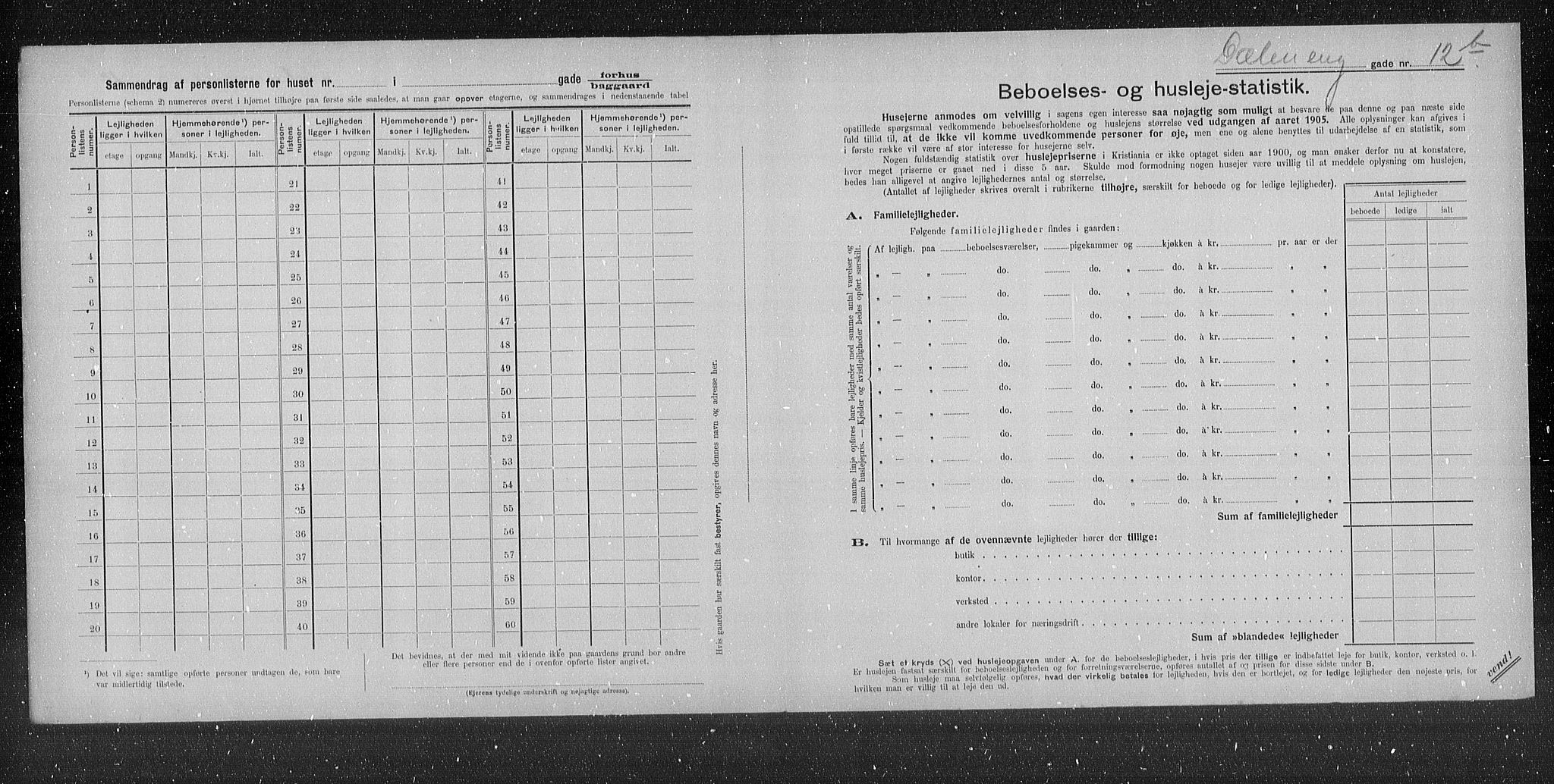 OBA, Municipal Census 1905 for Kristiania, 1905, p. 9170