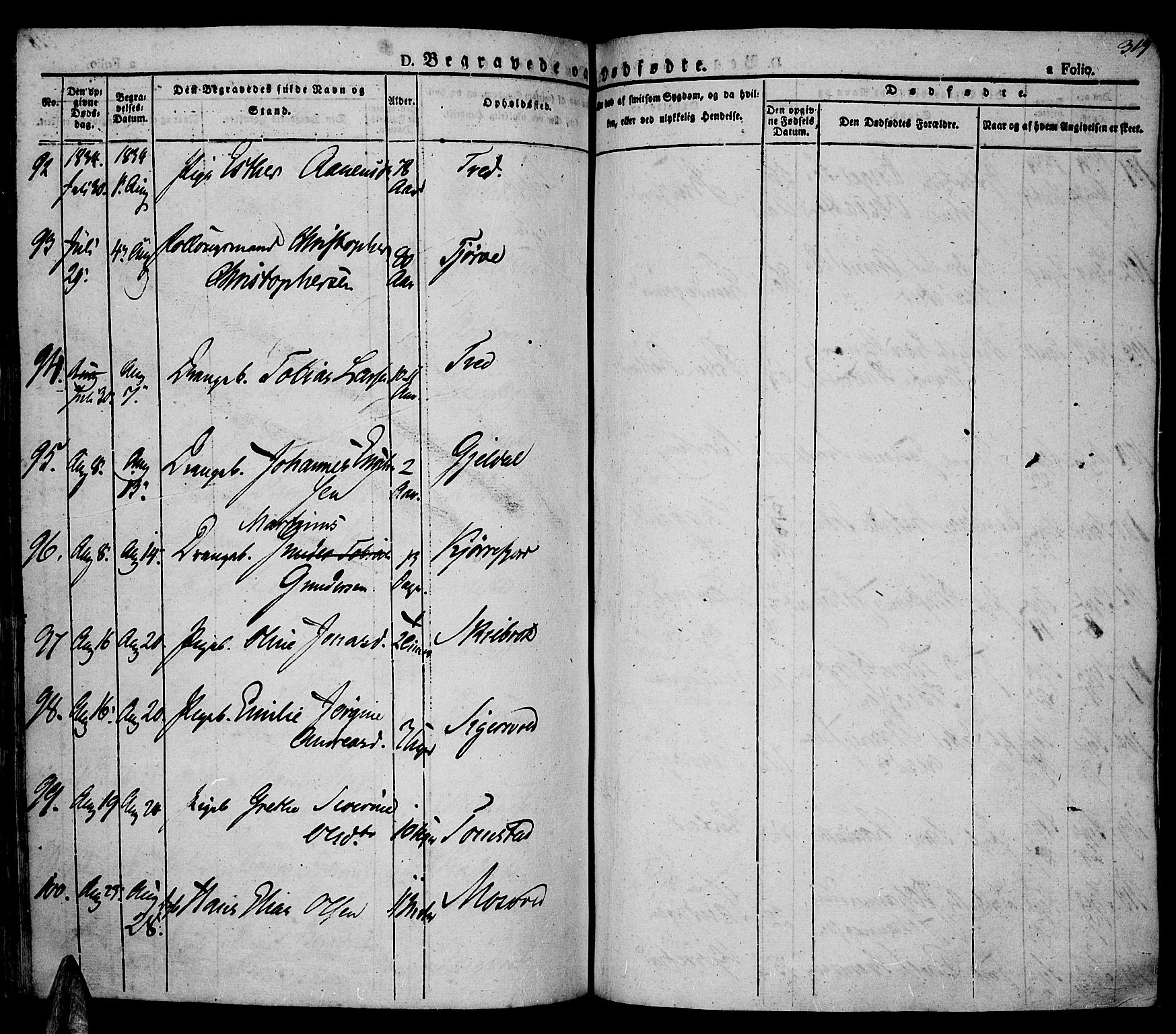 Lista sokneprestkontor, AV/SAK-1111-0027/F/Fa/L0008: Parish register (official) no. A 8, 1823-1835, p. 319