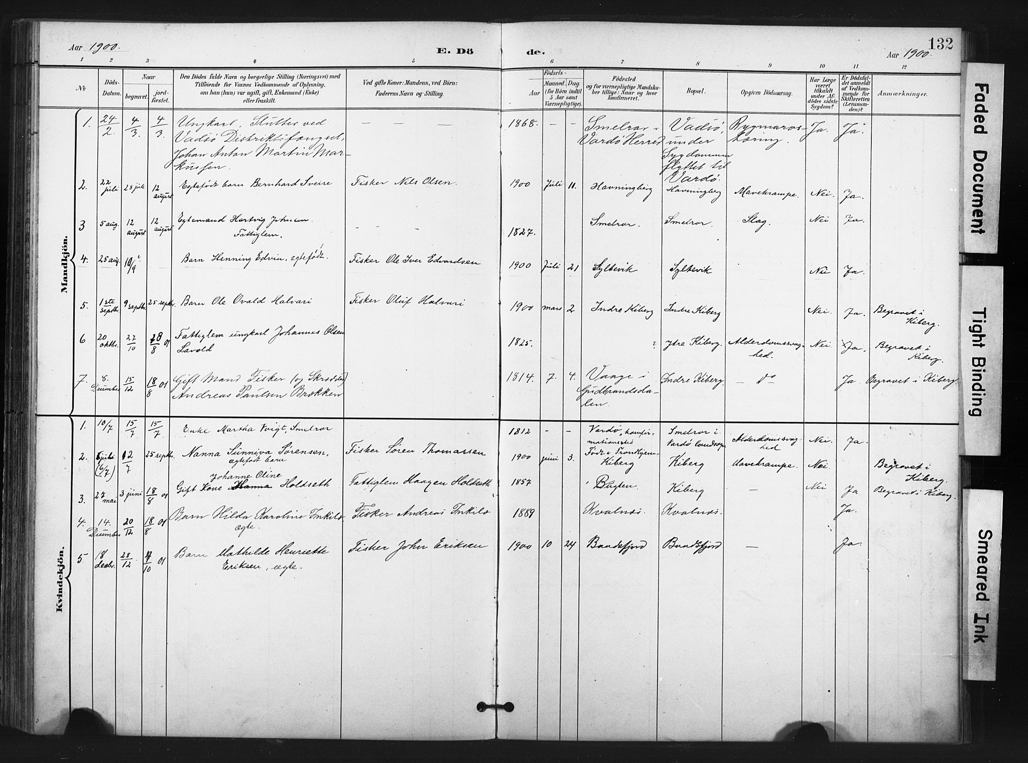 Vardø sokneprestkontor, AV/SATØ-S-1332/H/Ha/L0011kirke: Parish register (official) no. 11, 1897-1911, p. 132