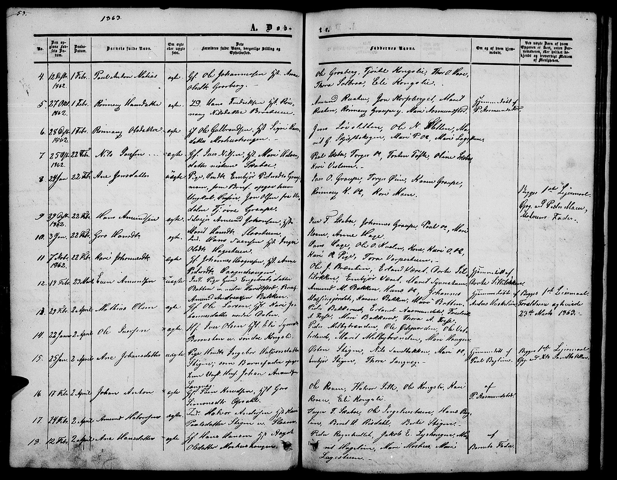 Nord-Fron prestekontor, AV/SAH-PREST-080/H/Ha/Hab/L0002: Parish register (copy) no. 2, 1851-1883, p. 53