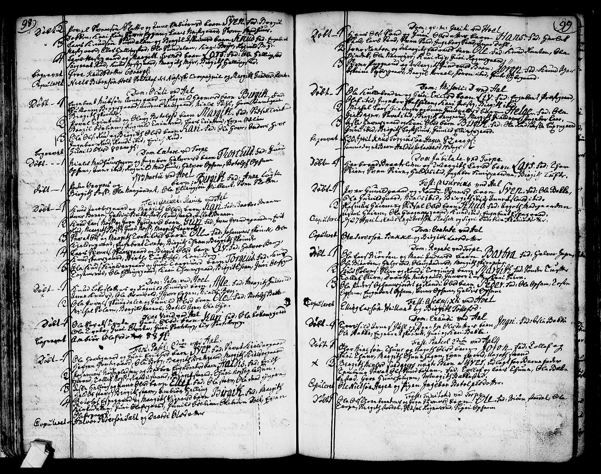 Ål kirkebøker, SAKO/A-249/F/Fa/L0002: Parish register (official) no. I 2, 1771-1806, p. 98-99