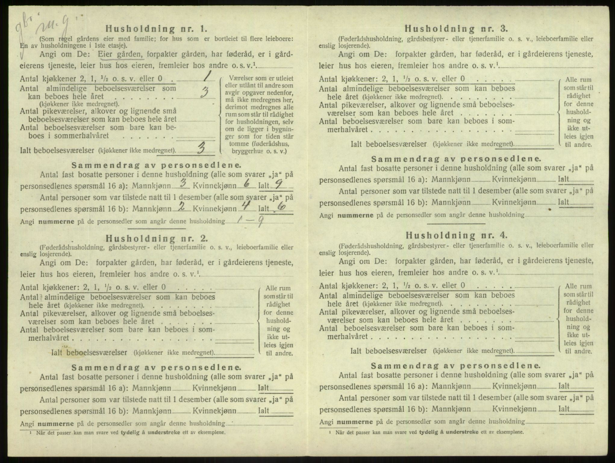 SAB, 1920 census for Jostedal, 1920, p. 47