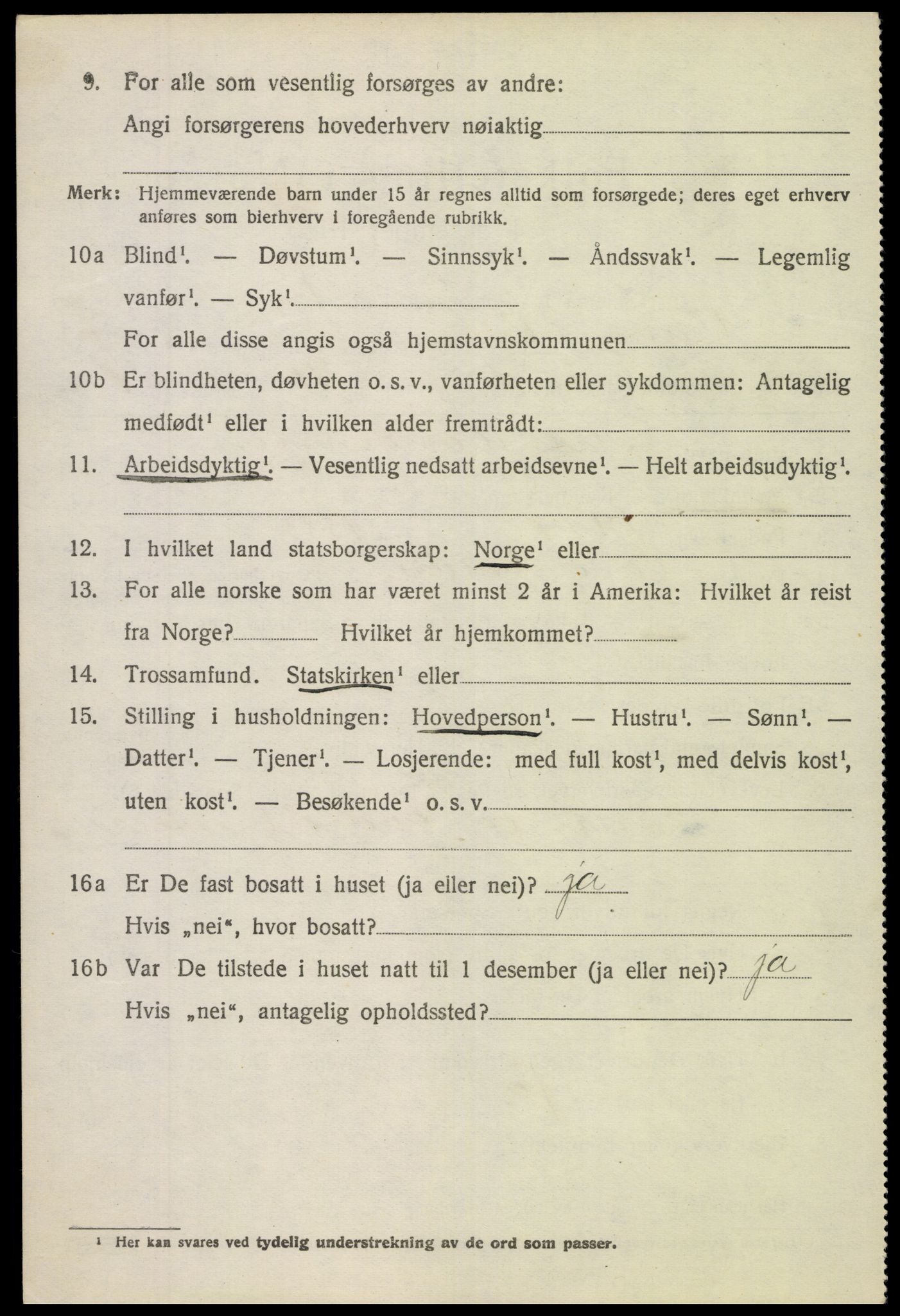 SAH, 1920 census for Vang (Oppland), 1920, p. 3084