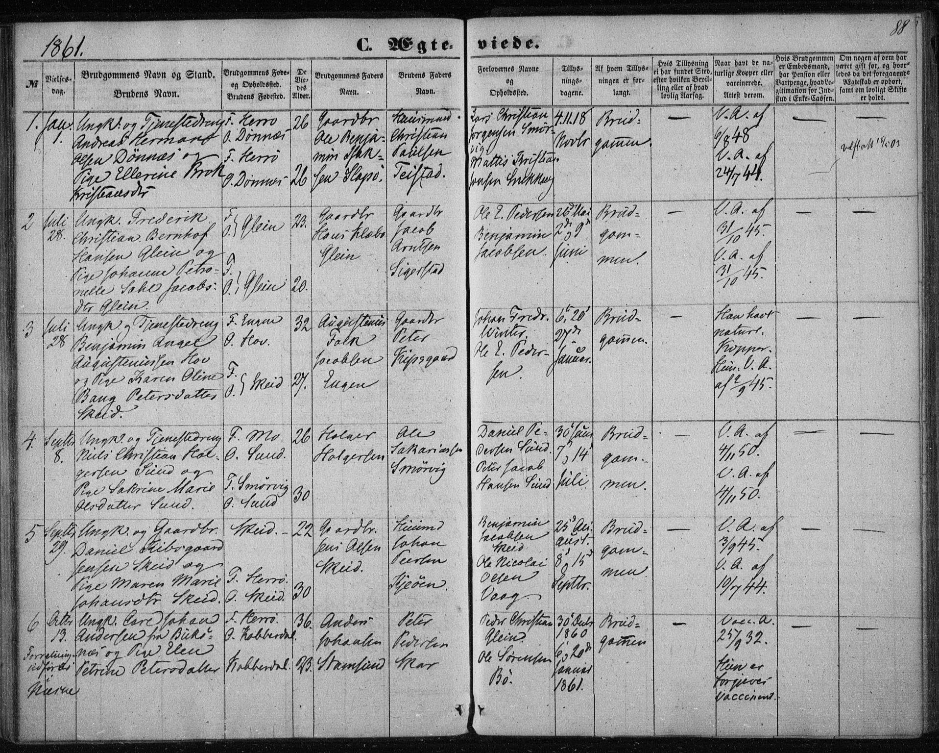 Ministerialprotokoller, klokkerbøker og fødselsregistre - Nordland, AV/SAT-A-1459/835/L0523: Parish register (official) no. 835A01, 1855-1865, p. 88