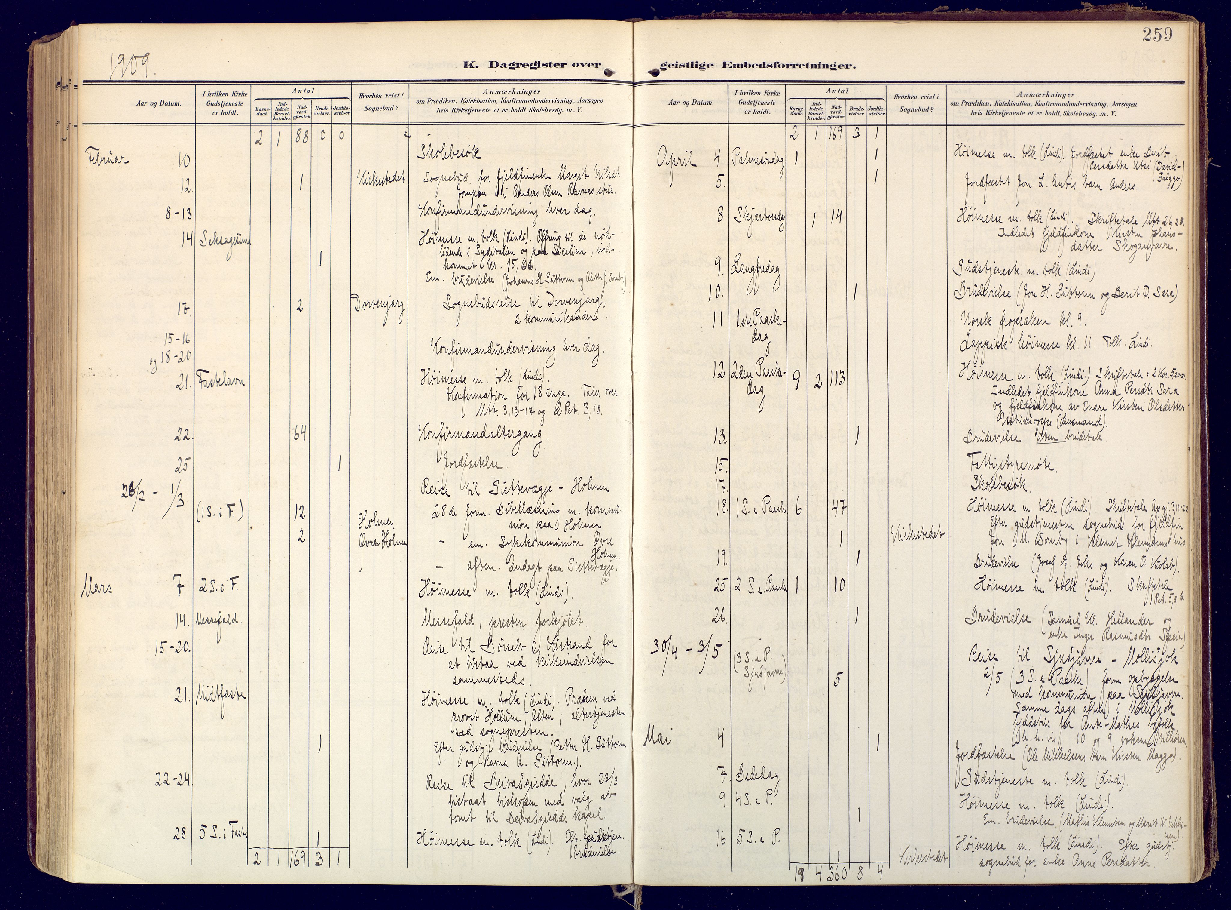 Karasjok sokneprestkontor, AV/SATØ-S-1352/H/Ha: Parish register (official) no. 3, 1907-1926, p. 259