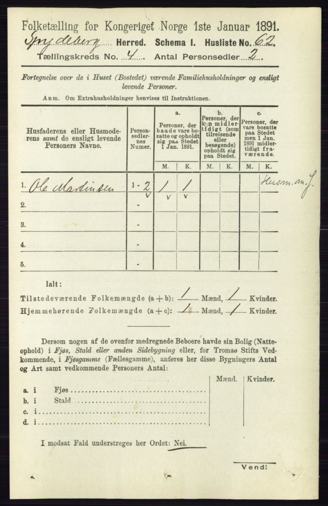 RA, 1891 census for 0123 Spydeberg, 1891, p. 1914