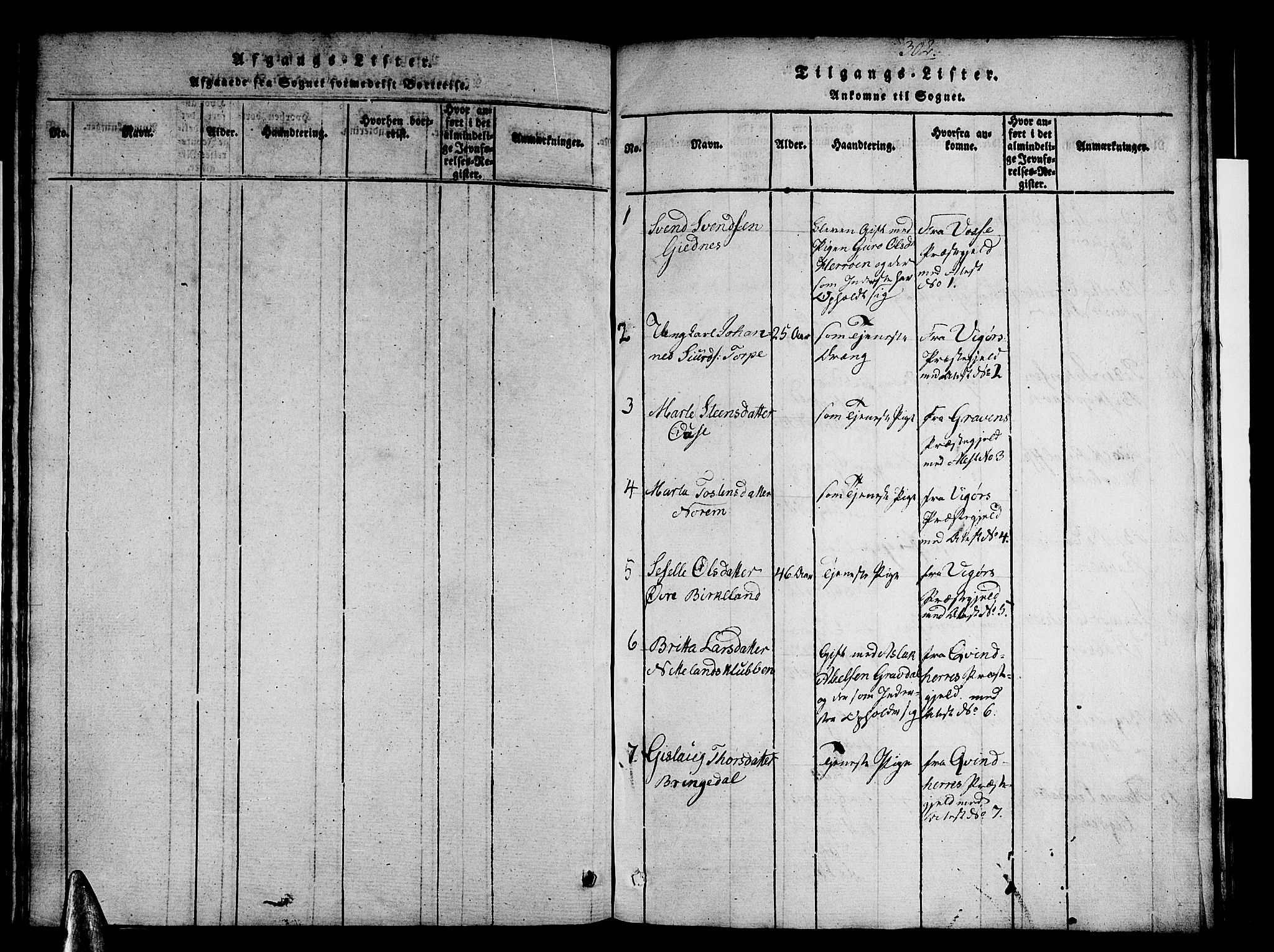 Strandebarm sokneprestembete, SAB/A-78401/H/Haa: Parish register (official) no. A 5, 1816-1826, p. 302