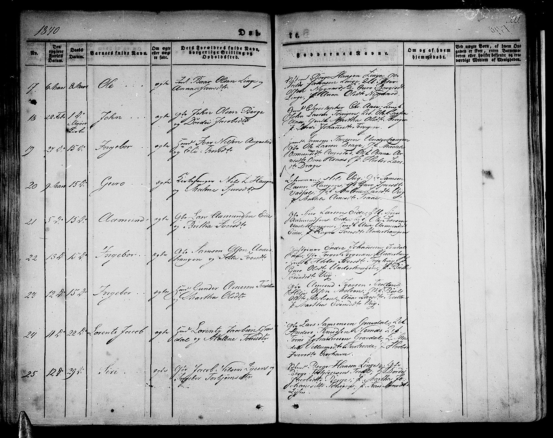 Strandebarm sokneprestembete, AV/SAB-A-78401/H/Haa: Parish register (official) no. A 6, 1826-1843, p. 111