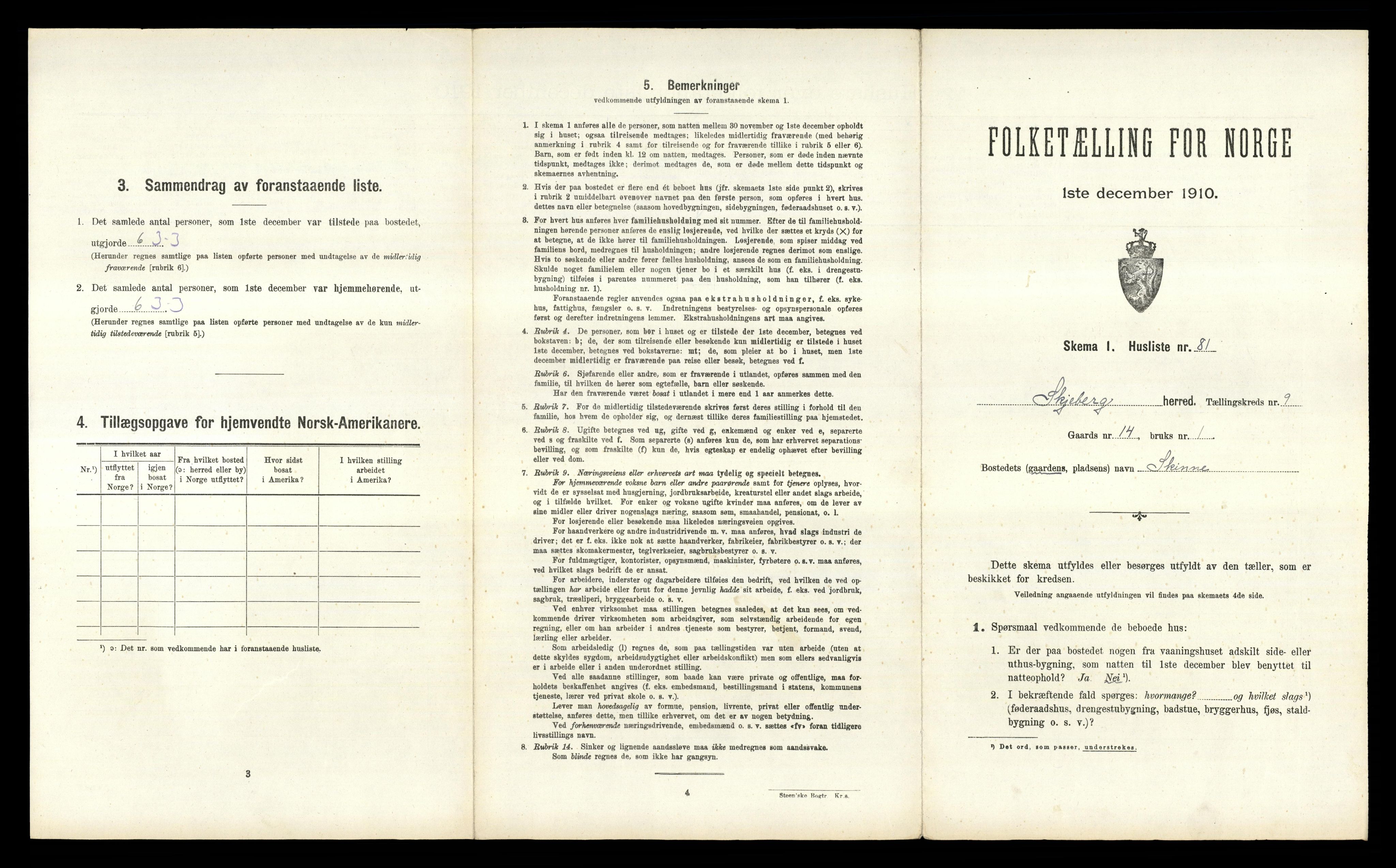 RA, 1910 census for Skjeberg, 1910, p. 1392