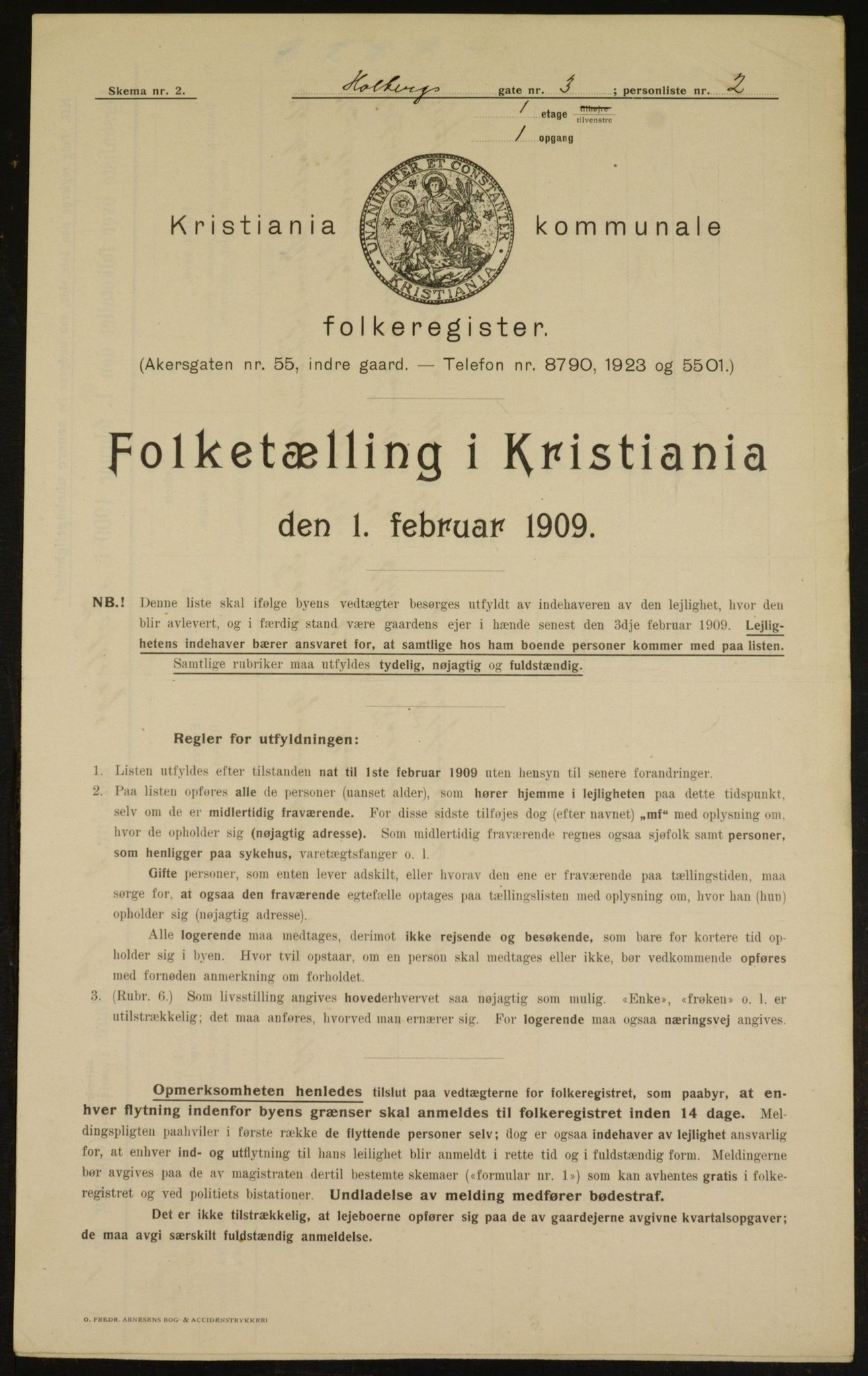 OBA, Municipal Census 1909 for Kristiania, 1909, p. 36483