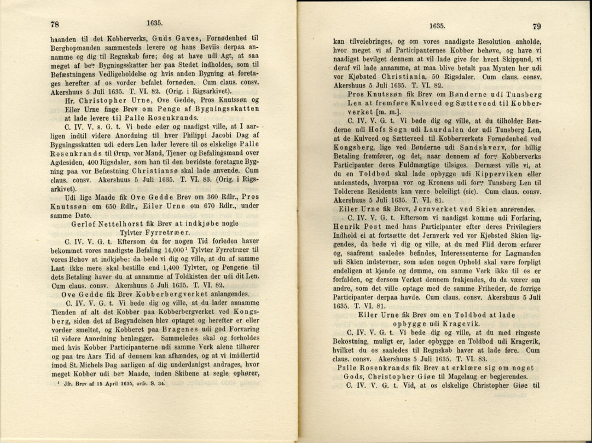 Publikasjoner utgitt av Det Norske Historiske Kildeskriftfond, PUBL/-/-/-: Norske Rigs-Registranter, bind 7, 1635-1640, p. 78-79