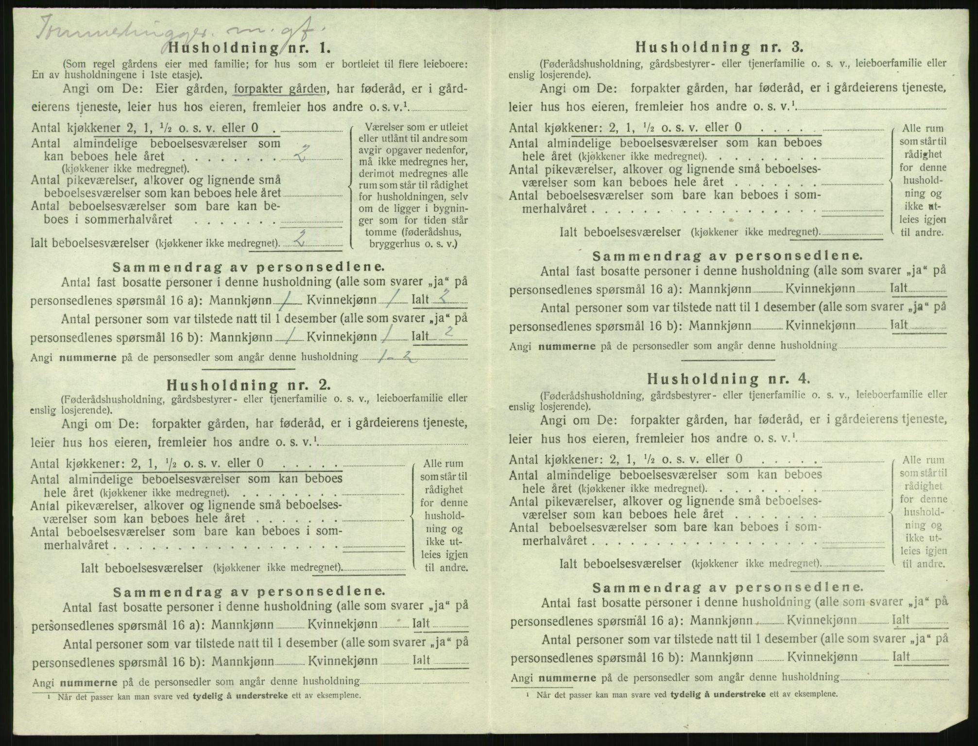 SAK, 1920 census for Tovdal, 1920, p. 146