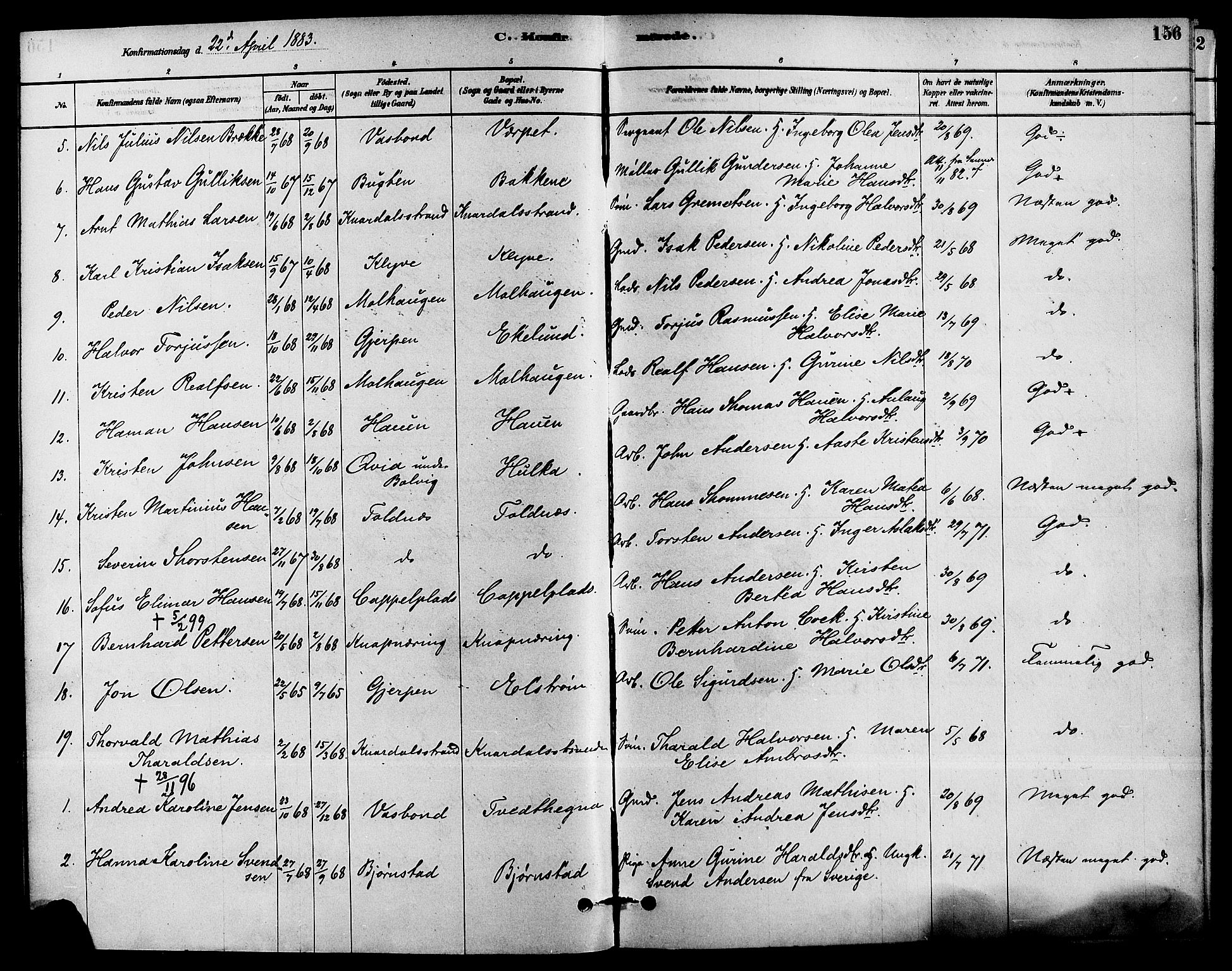 Solum kirkebøker, AV/SAKO-A-306/F/Fa/L0009: Parish register (official) no. I 9, 1877-1887, p. 156