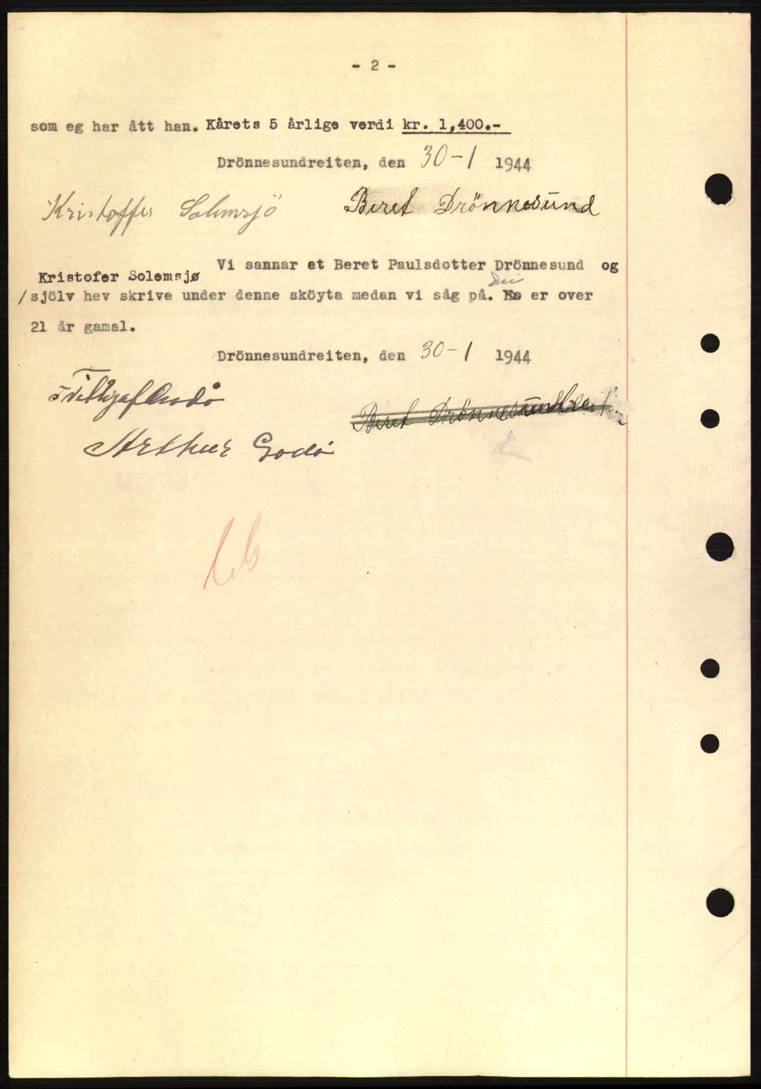 Nordre Sunnmøre sorenskriveri, AV/SAT-A-0006/1/2/2C/2Ca: Mortgage book no. A17, 1943-1944, Diary no: : 161/1944