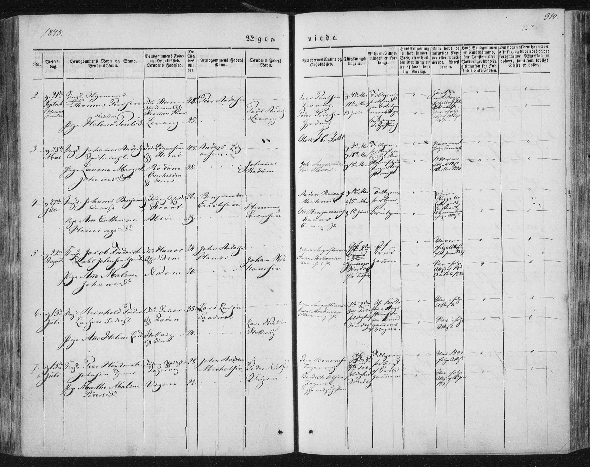 Ministerialprotokoller, klokkerbøker og fødselsregistre - Nordland, AV/SAT-A-1459/838/L0549: Parish register (official) no. 838A07, 1840-1854, p. 310