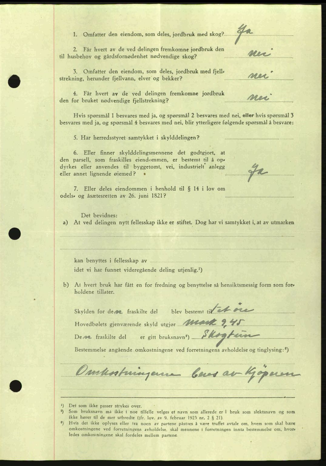 Romsdal sorenskriveri, AV/SAT-A-4149/1/2/2C: Mortgage book no. A17, 1944-1945, Diary no: : 588/1945