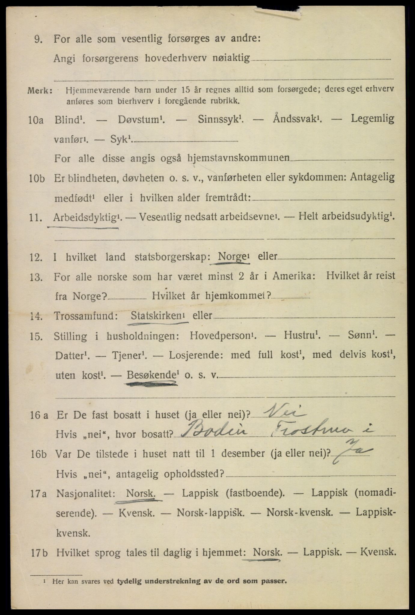 SAT, 1920 census for Beiarn, 1920, p. 945