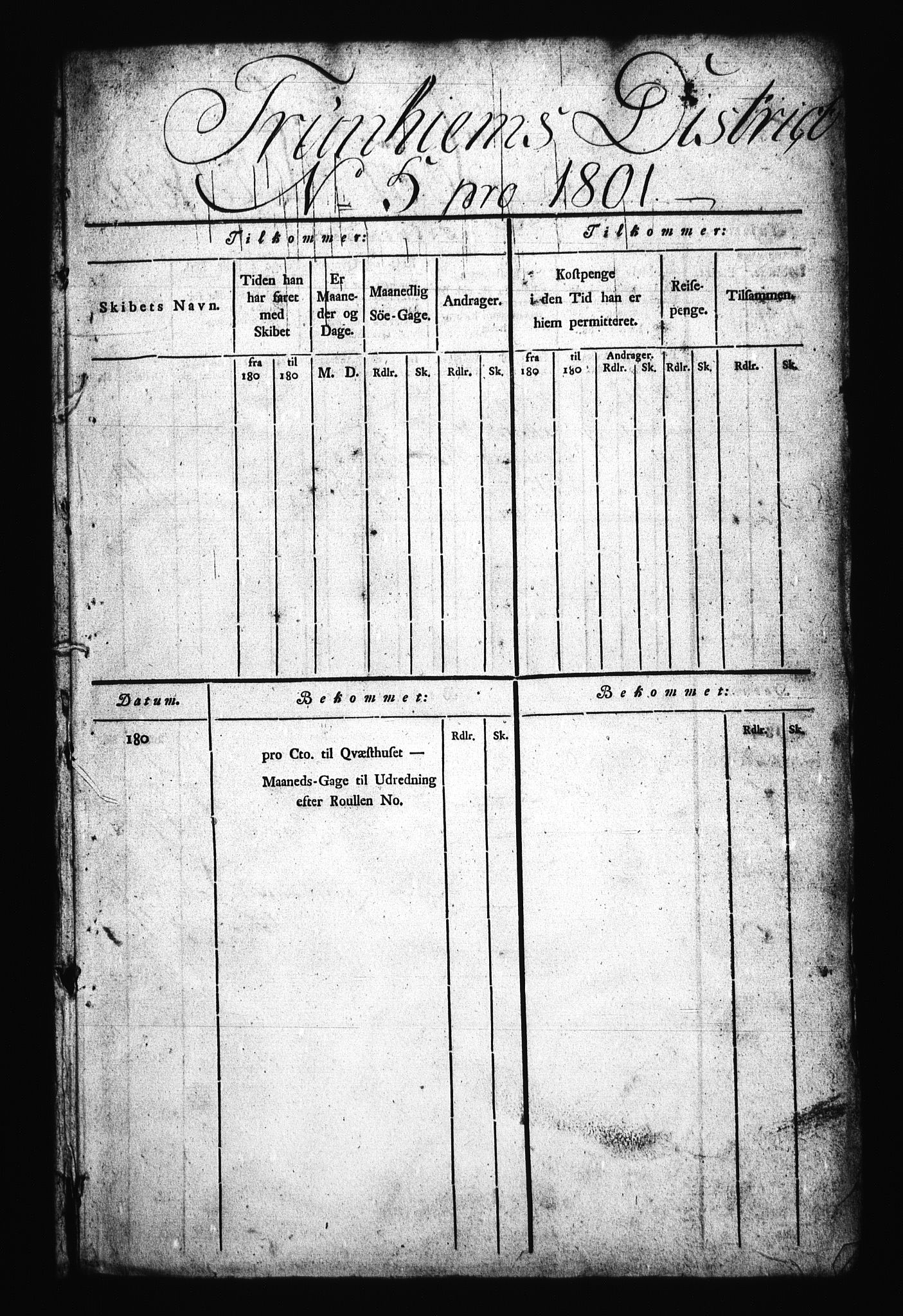 Sjøetaten, AV/RA-EA-3110/F/L0328: Trondheim distrikt, bind 5, 1801