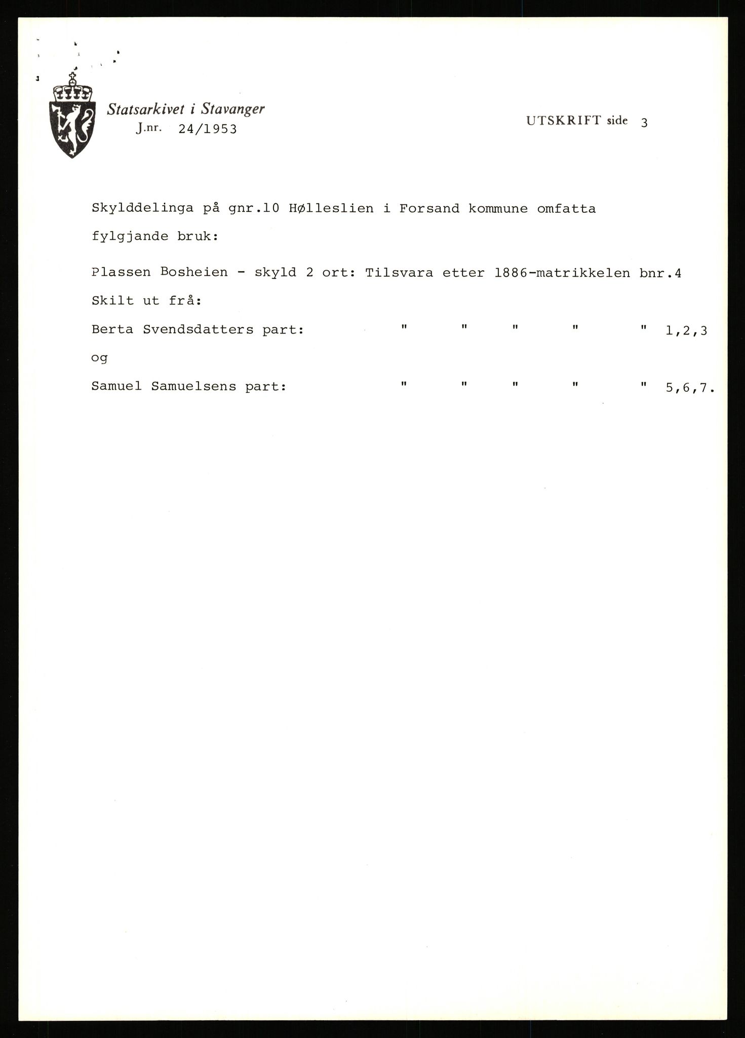 Statsarkivet i Stavanger, AV/SAST-A-101971/03/Y/Yj/L0042: Avskrifter sortert etter gårdsnavn: Høle - Håland vestre, 1750-1930, p. 263